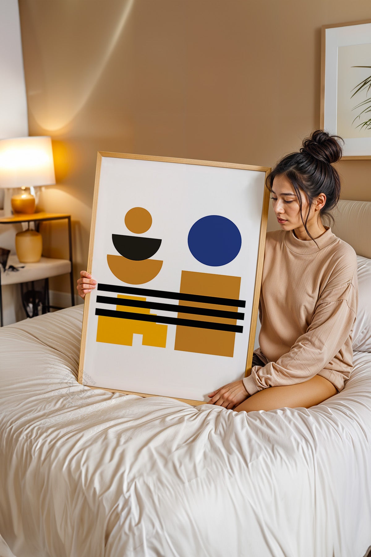 Bauhaus Serisi Ahşap Çerçeveli Poster, Tablo No:103