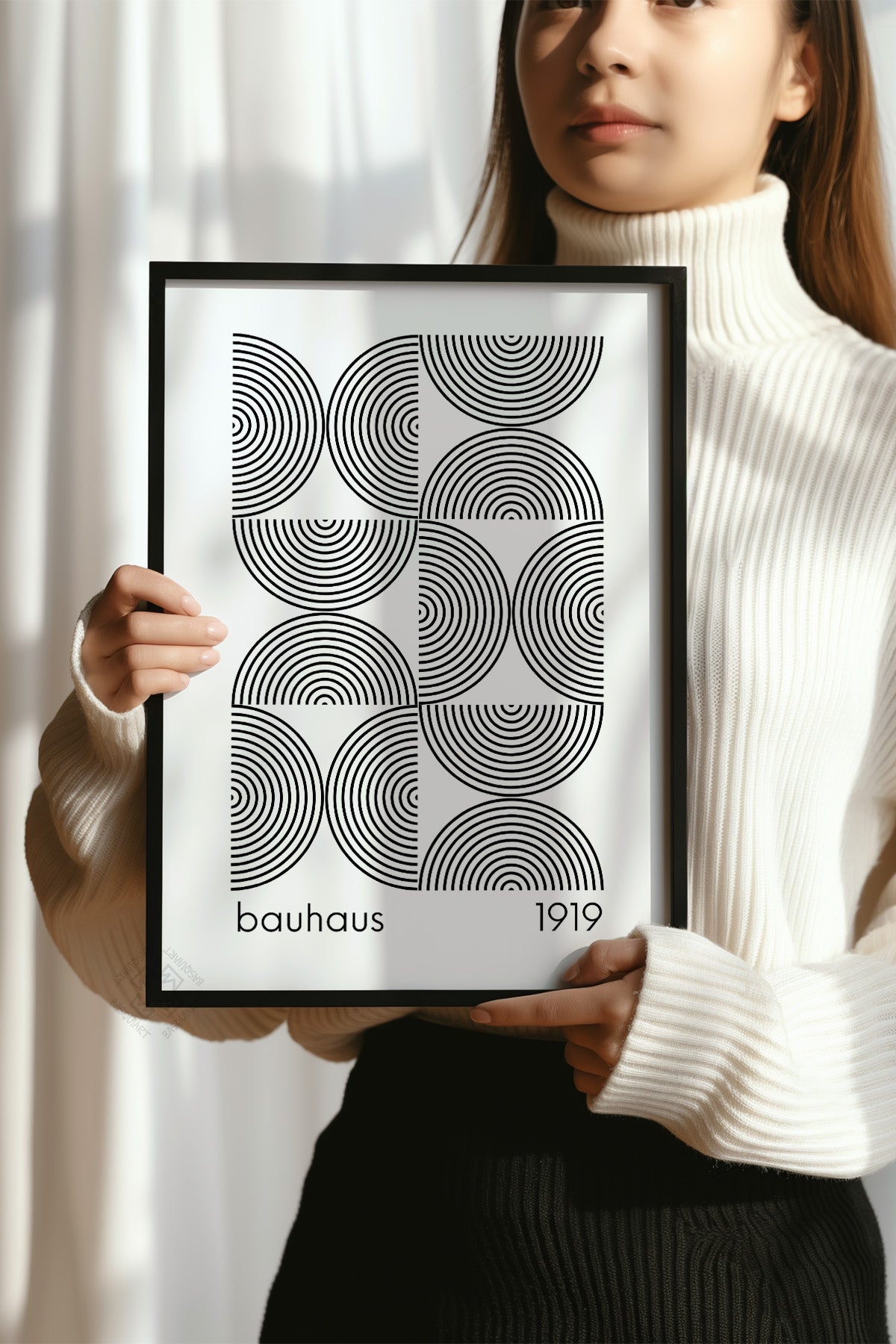 Bauhaus Serisi Siyah Çerçeveli Poster, Tablo No:46