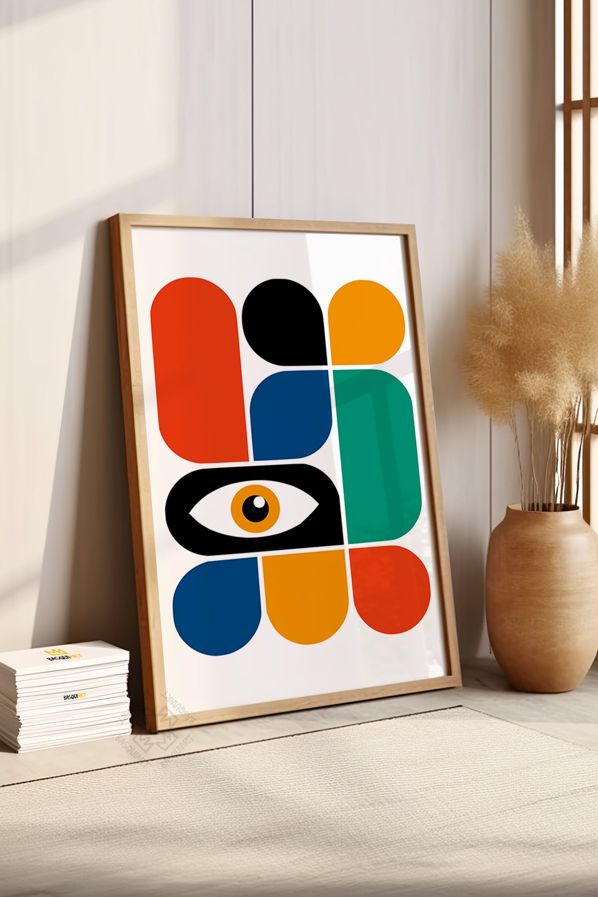 Bauhaus Serisi Ahşap Çerçeveli Poster, Tablo No:3