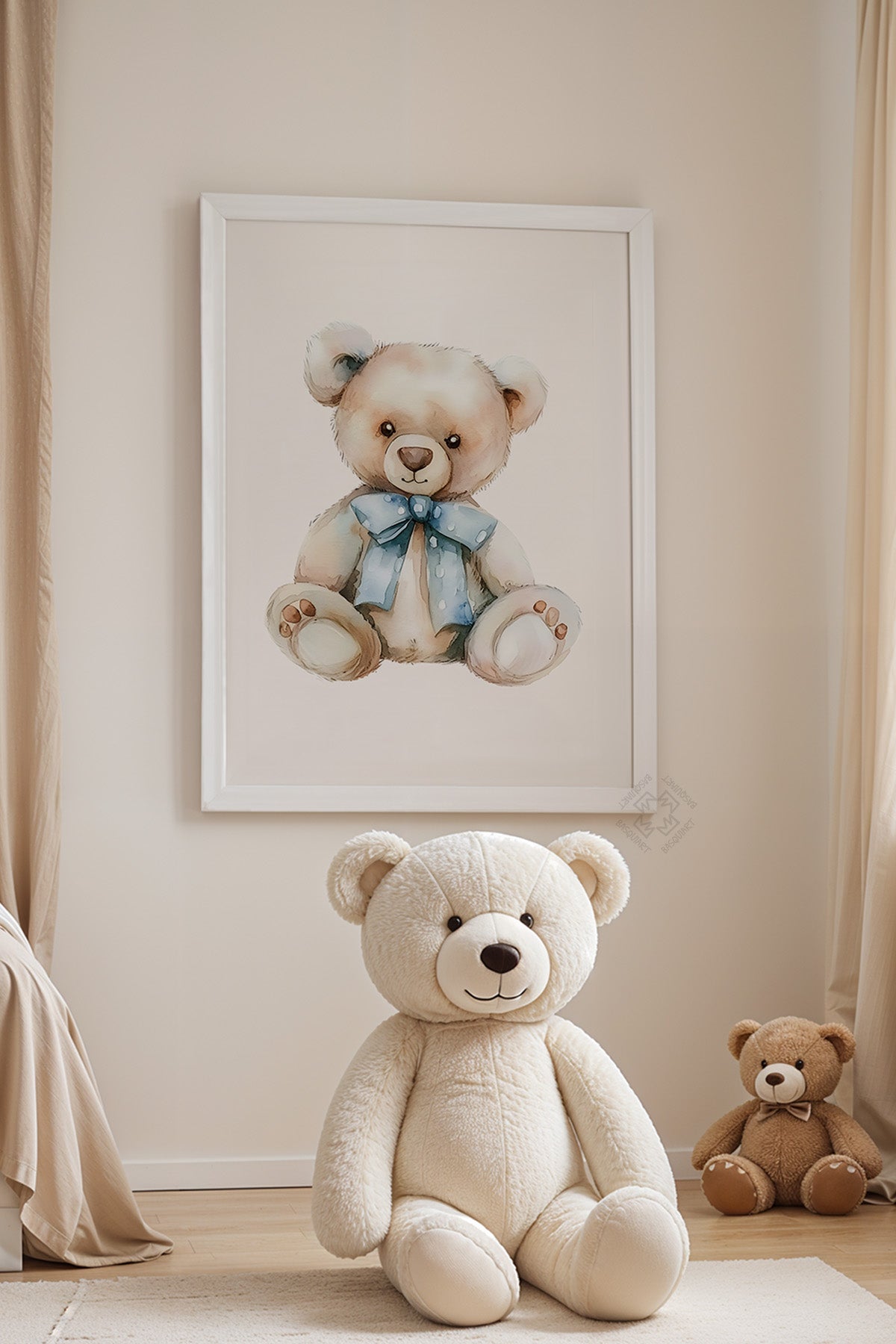 Çocuk Odası, Bebek Odası Beyaz Çerçeveli Poster, Tablo No:59
