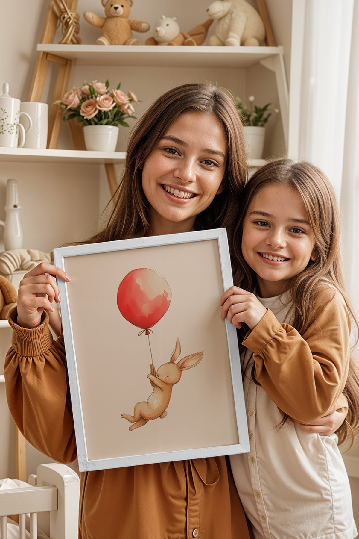 Çocuk Odası, Bebek Odası Beyaz Çerçeveli Poster, Tablo No:75