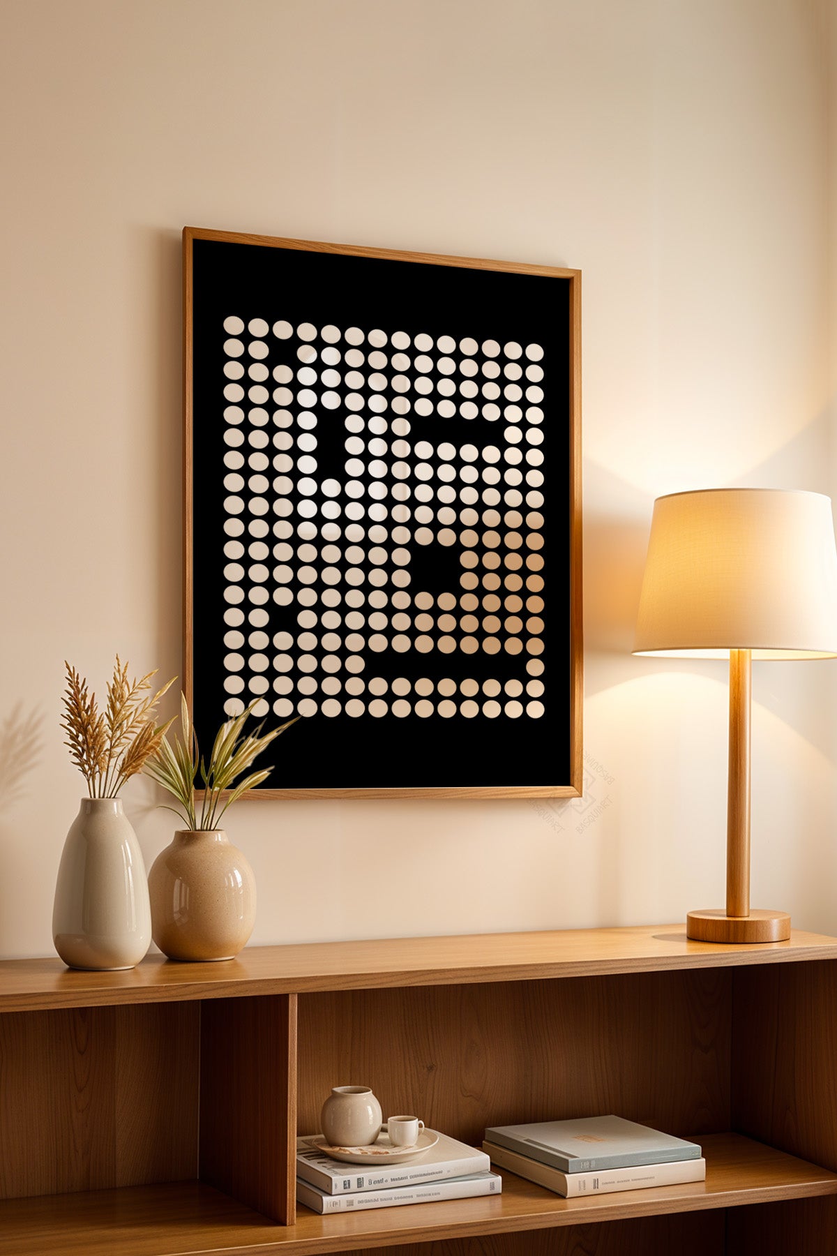 Bauhaus Serisi Ahşap Çerçeveli Poster, Tablo No:40