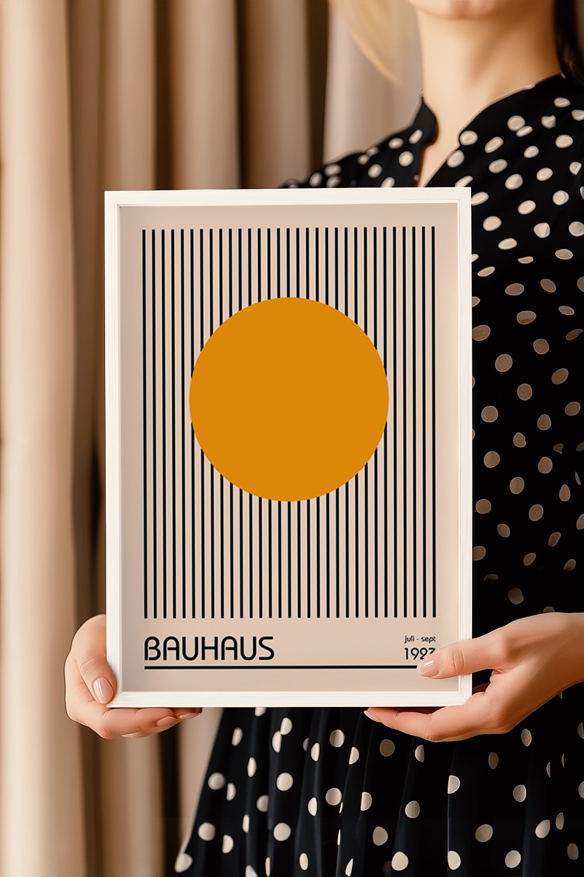 Bauhaus Serisi Beyaz Çerçeveli Poster, Tablo No:24