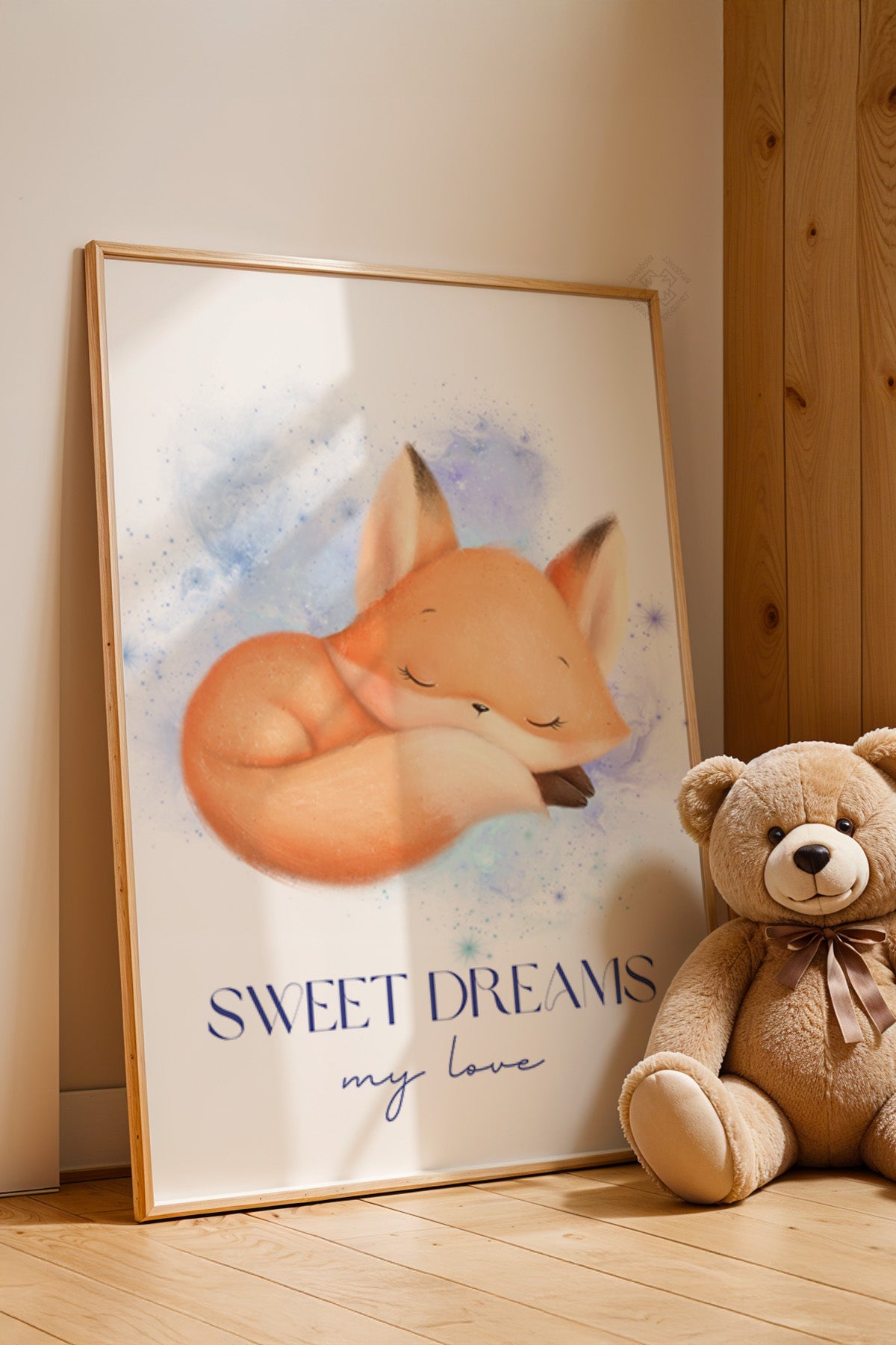 Çocuk Odası, Bebek Odası Ahşap Çerçeveli Poster, Tablo No:24