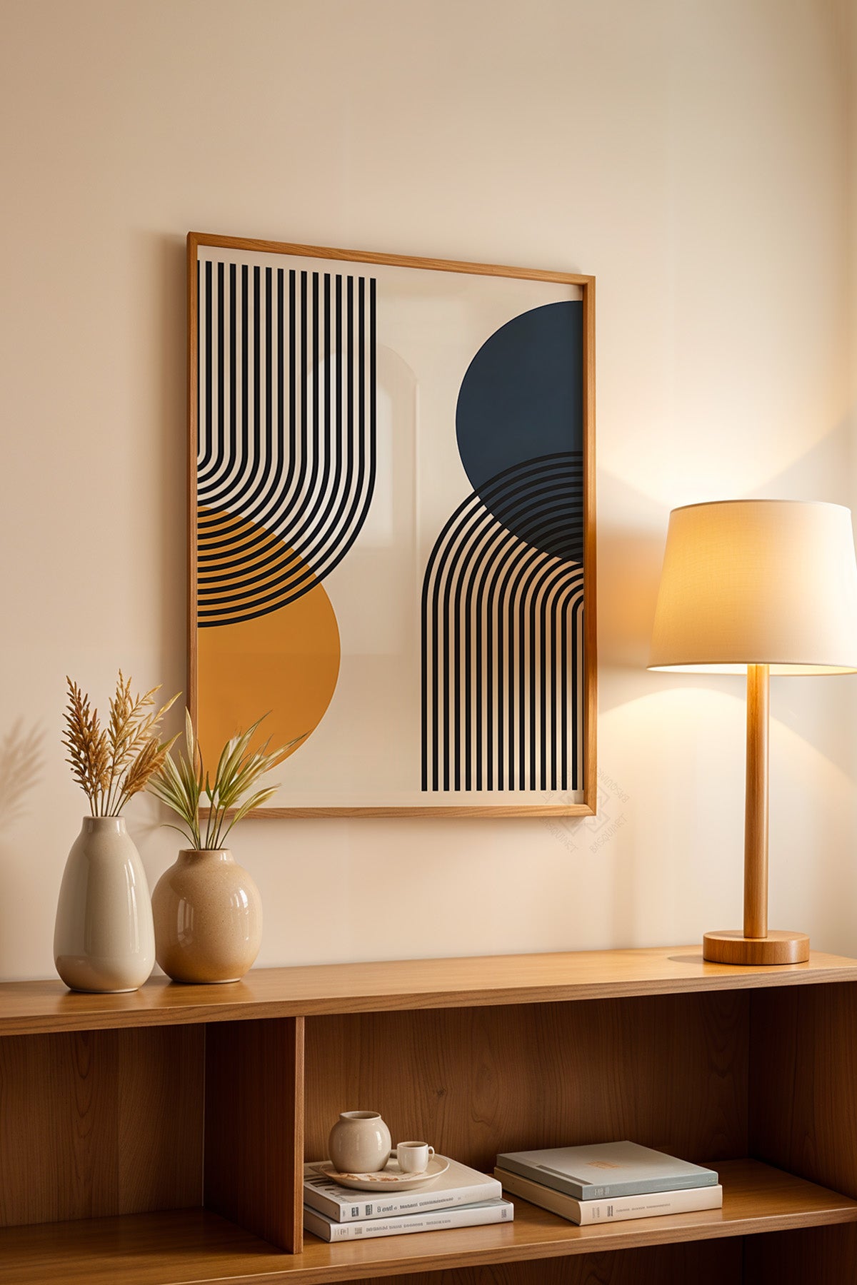 Bauhaus Serisi Ahşap Çerçeveli Poster, Tablo No:104