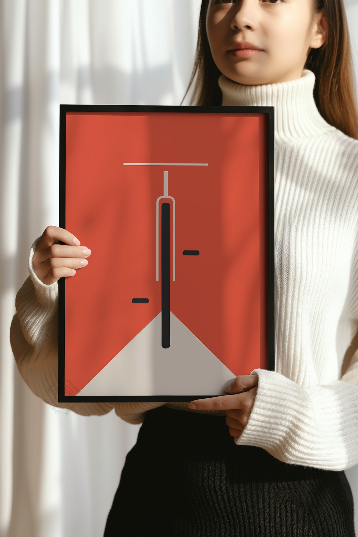 Bauhaus Serisi Siyah Çerçeveli Poster, Tablo No:58