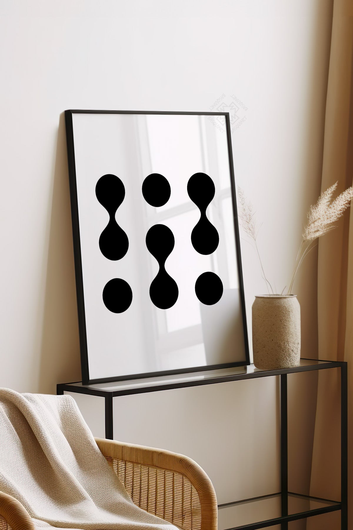 Bauhaus Serisi Siyah Çerçeveli Poster, Tablo No:47