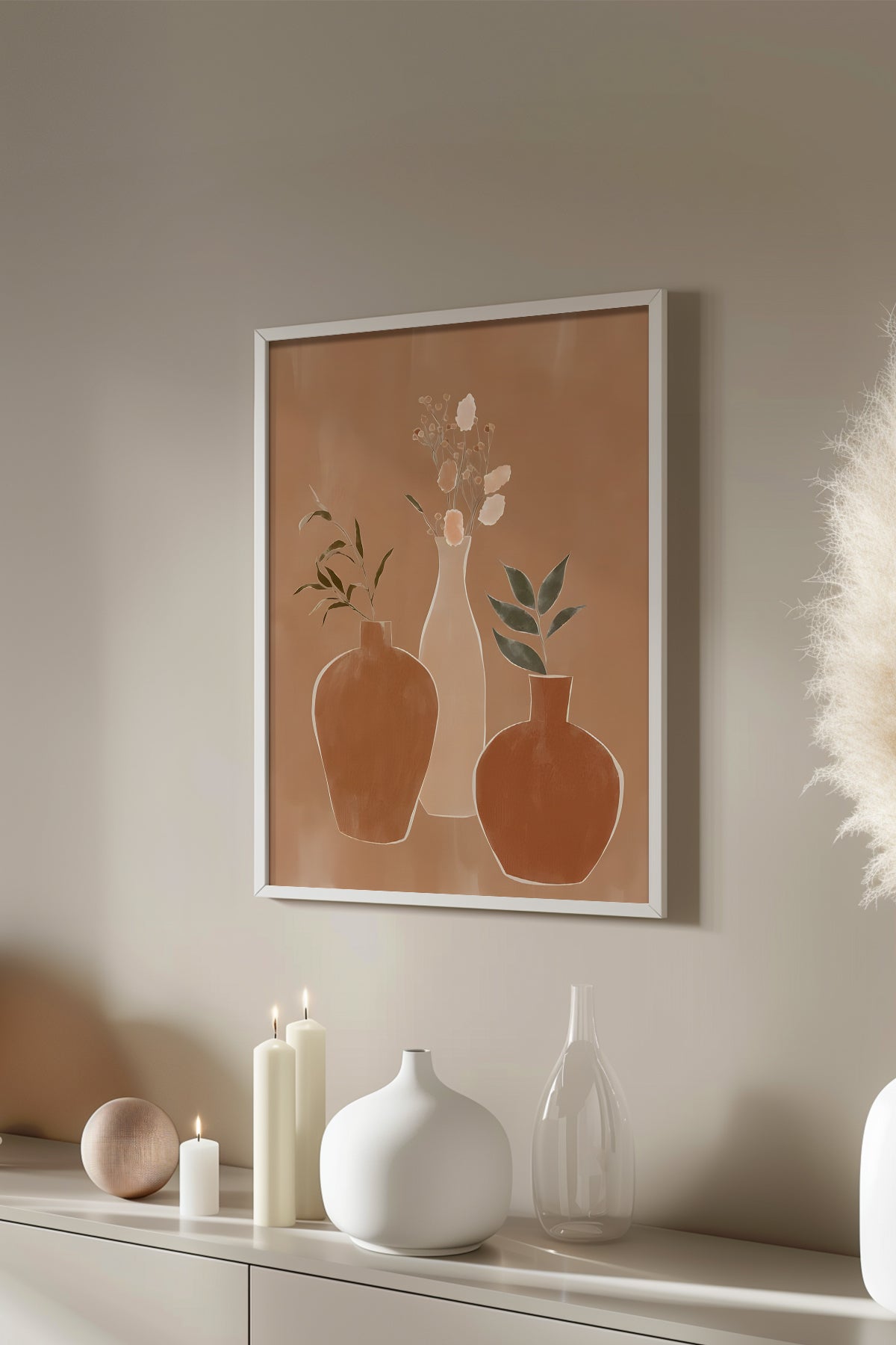 Bohemian Serisi Beyaz Çerçeveli Poster, Tablo No:35