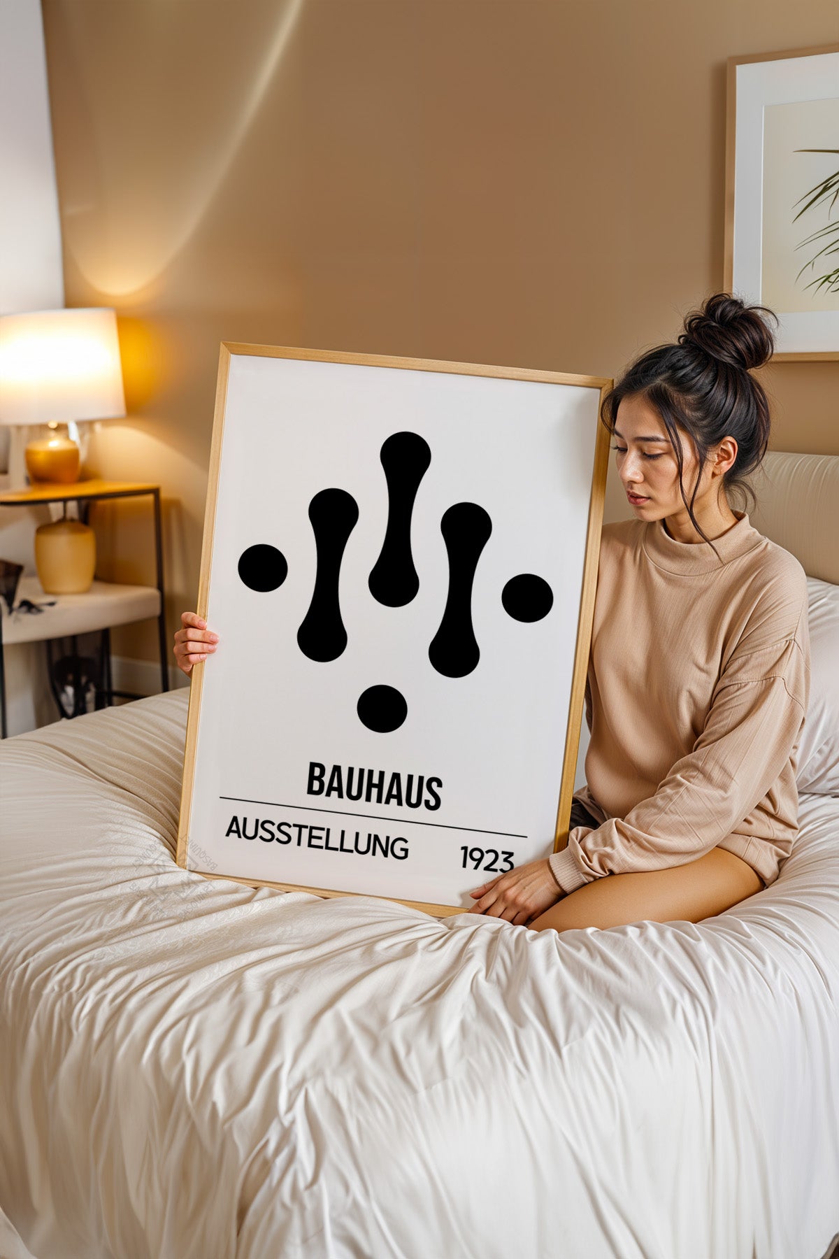 Bauhaus Serisi Ahşap Çerçeveli Poster, Tablo No:125