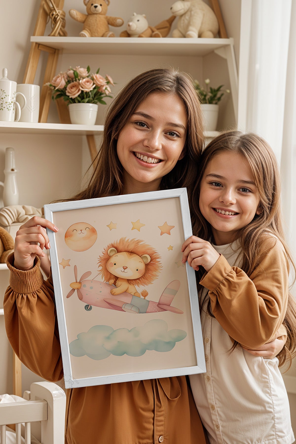 Çocuk Odası, Bebek Odası Beyaz Çerçeveli Poster, Tablo No:42