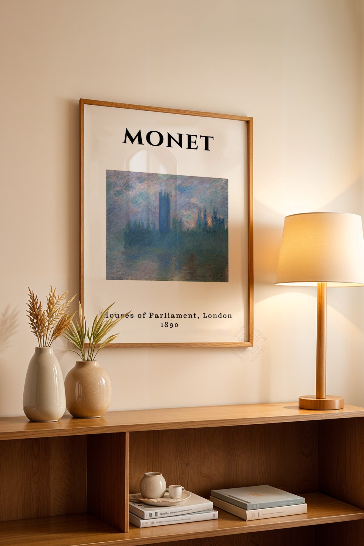 Claude Monet Serisi Ahşap Çerçeveli Poster, Tablo Duvar Dekoru No:3