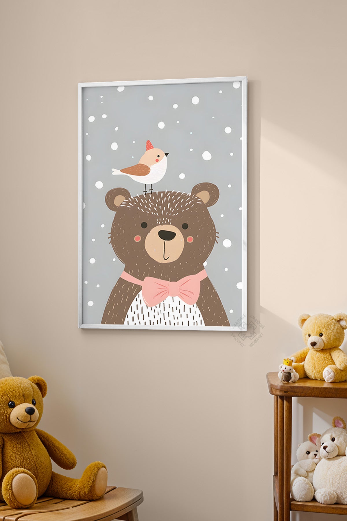Çocuk Odası, Bebek Odası Beyaz Çerçeveli Poster, Tablo No:72