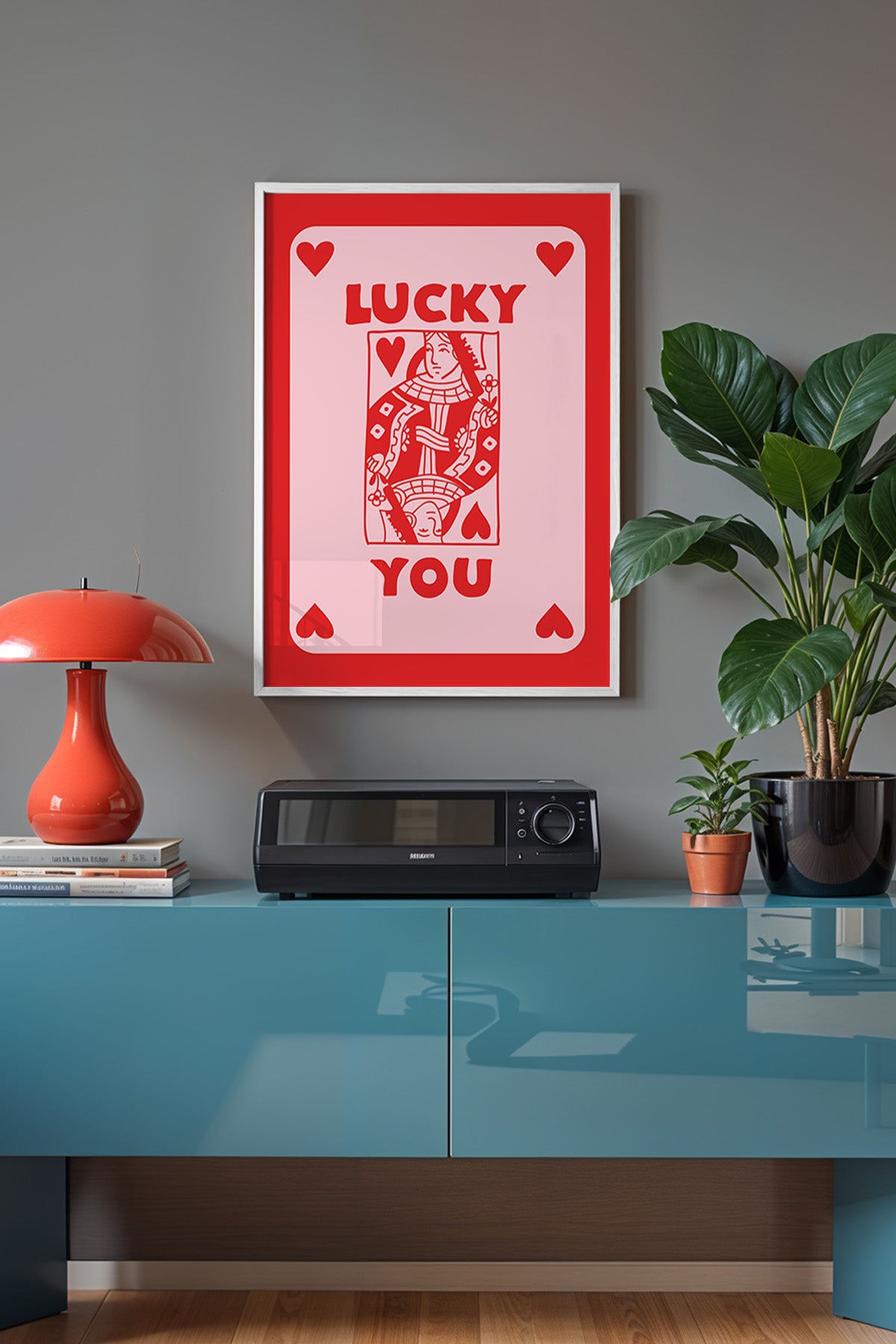 Lucky You Serisi Beyaz Çerçeveli Poster, Tablo Duvar Dekoru No:78