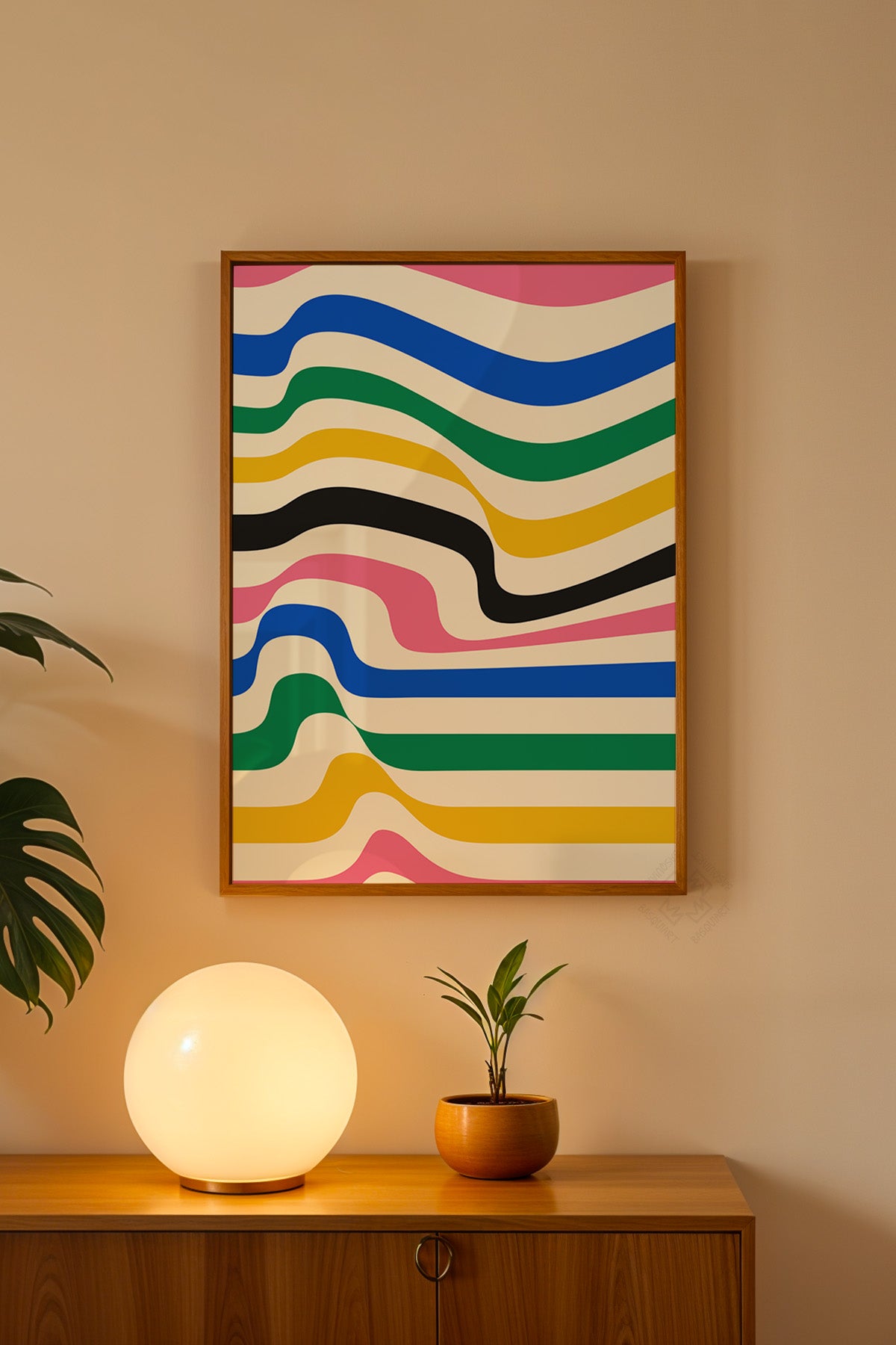 Bauhaus Serisi Ahşap Çerçeveli Poster, Tablo No:36
