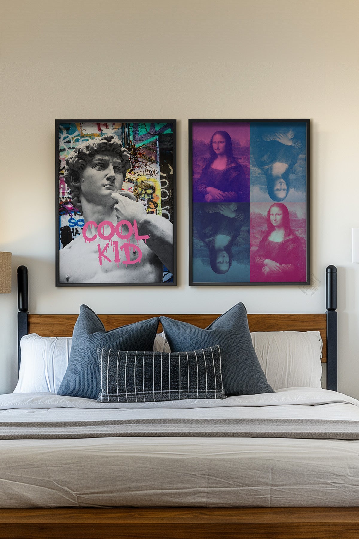 Modern Sanat 2'li Siyah Çerçeveli Poster, Tablo Seti No:35