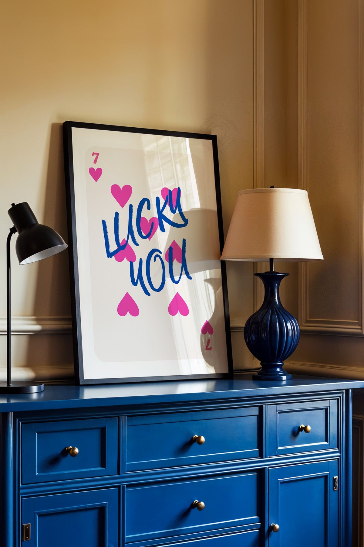 Lucky You Serisi Siyah Çerçeveli Poster, Tablo Duvar Dekoru No:124