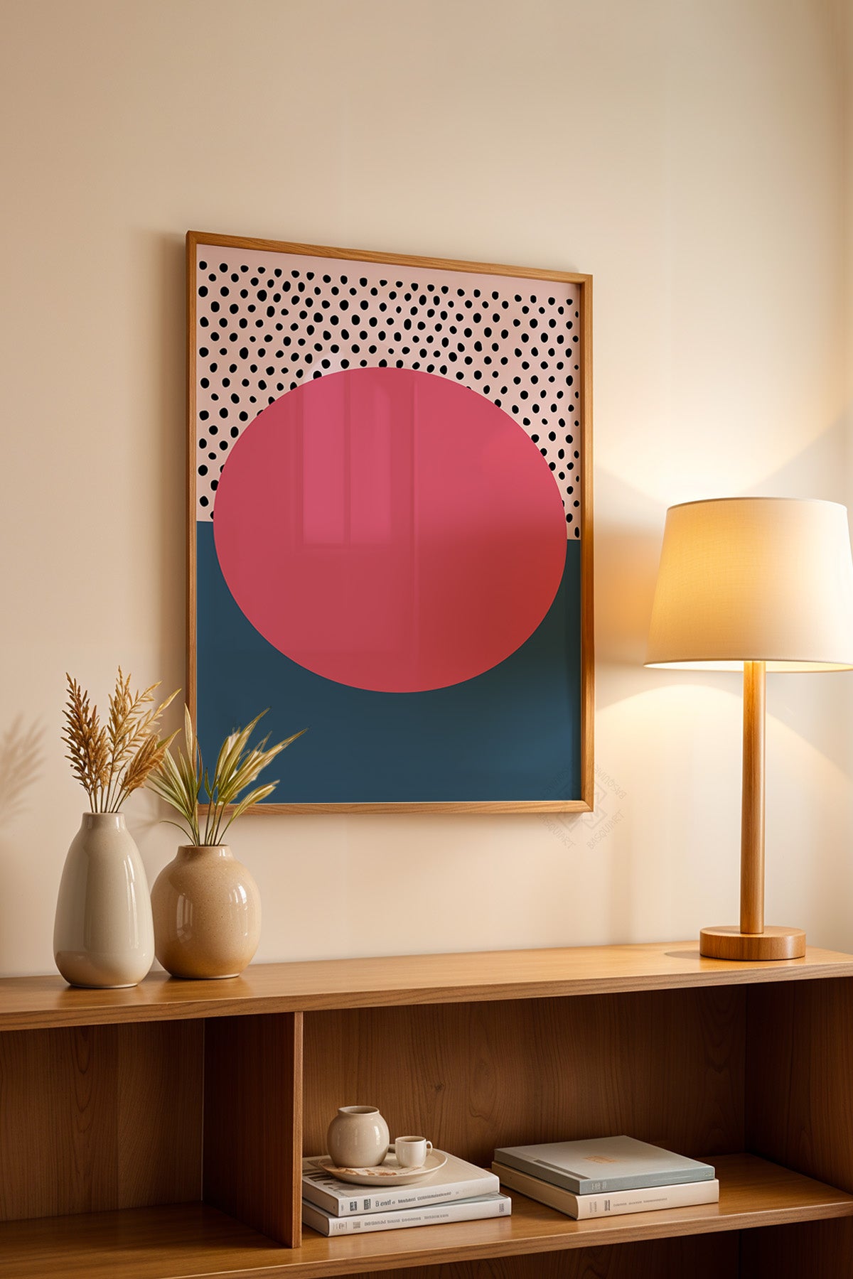 Bauhaus Serisi Ahşap Çerçeveli Poster, Tablo No:74