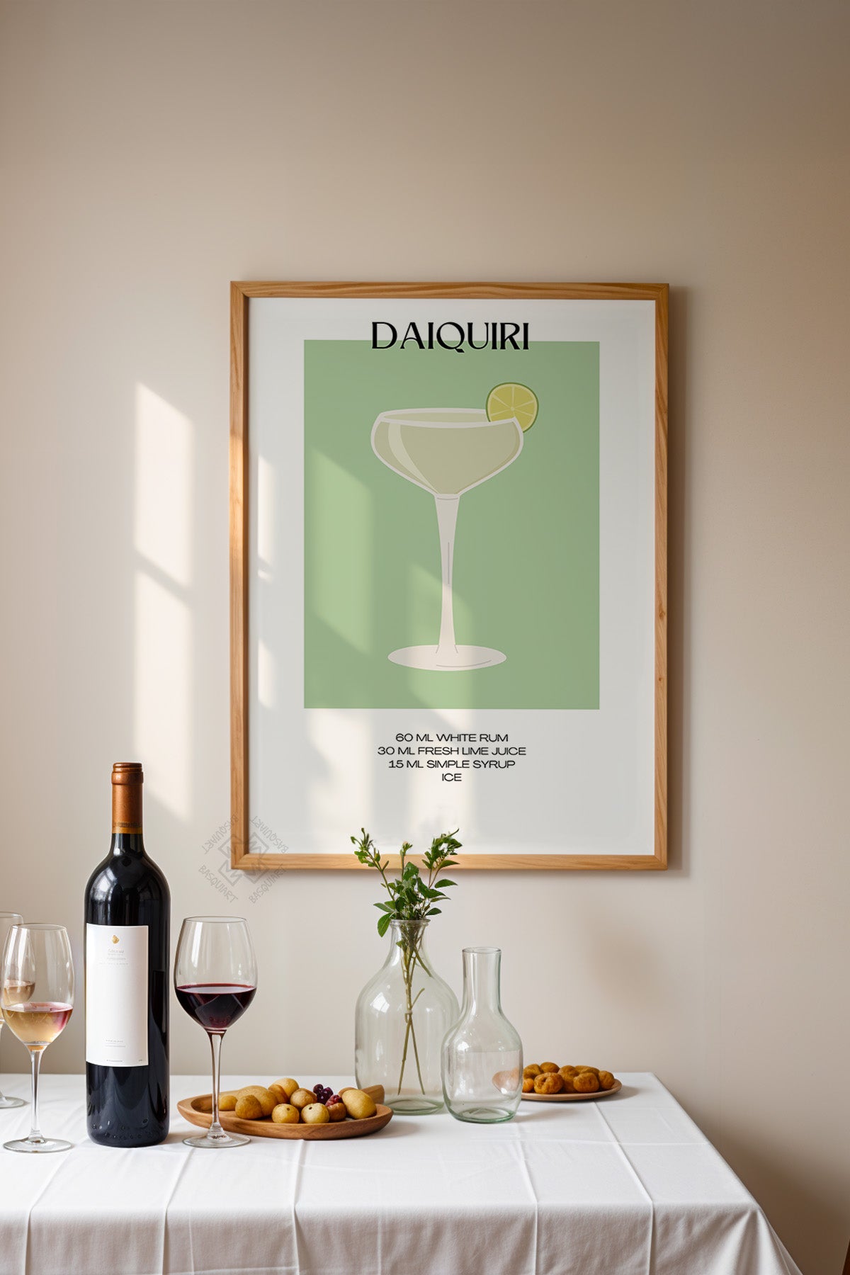 Kokteyl Serisi Ahşap Çerçeveli Poster, Tablo, Cafe, Restoran, Mutfak Duvar Dekoru No:24