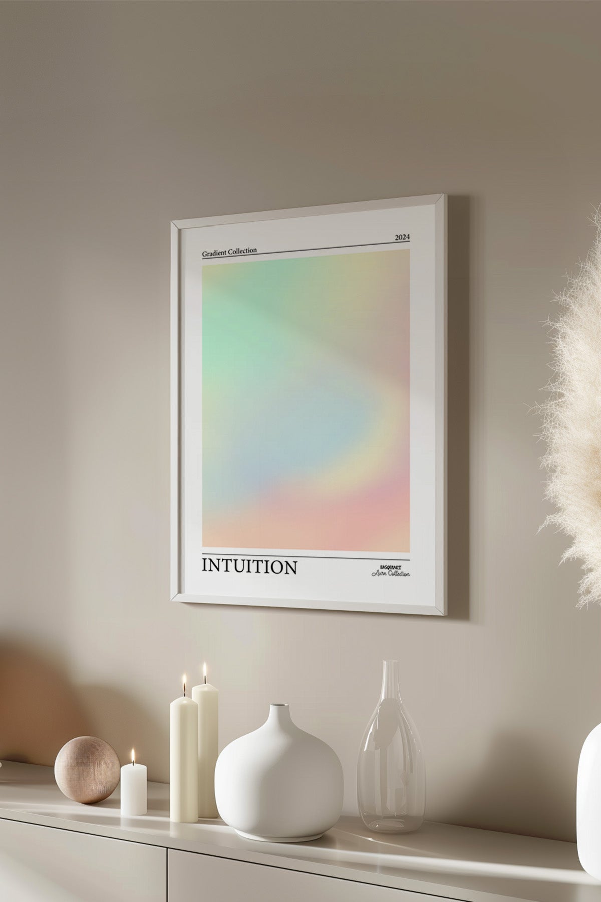 Aura Serisi Beyaz Çerçeveli Poster, Tablo No:41