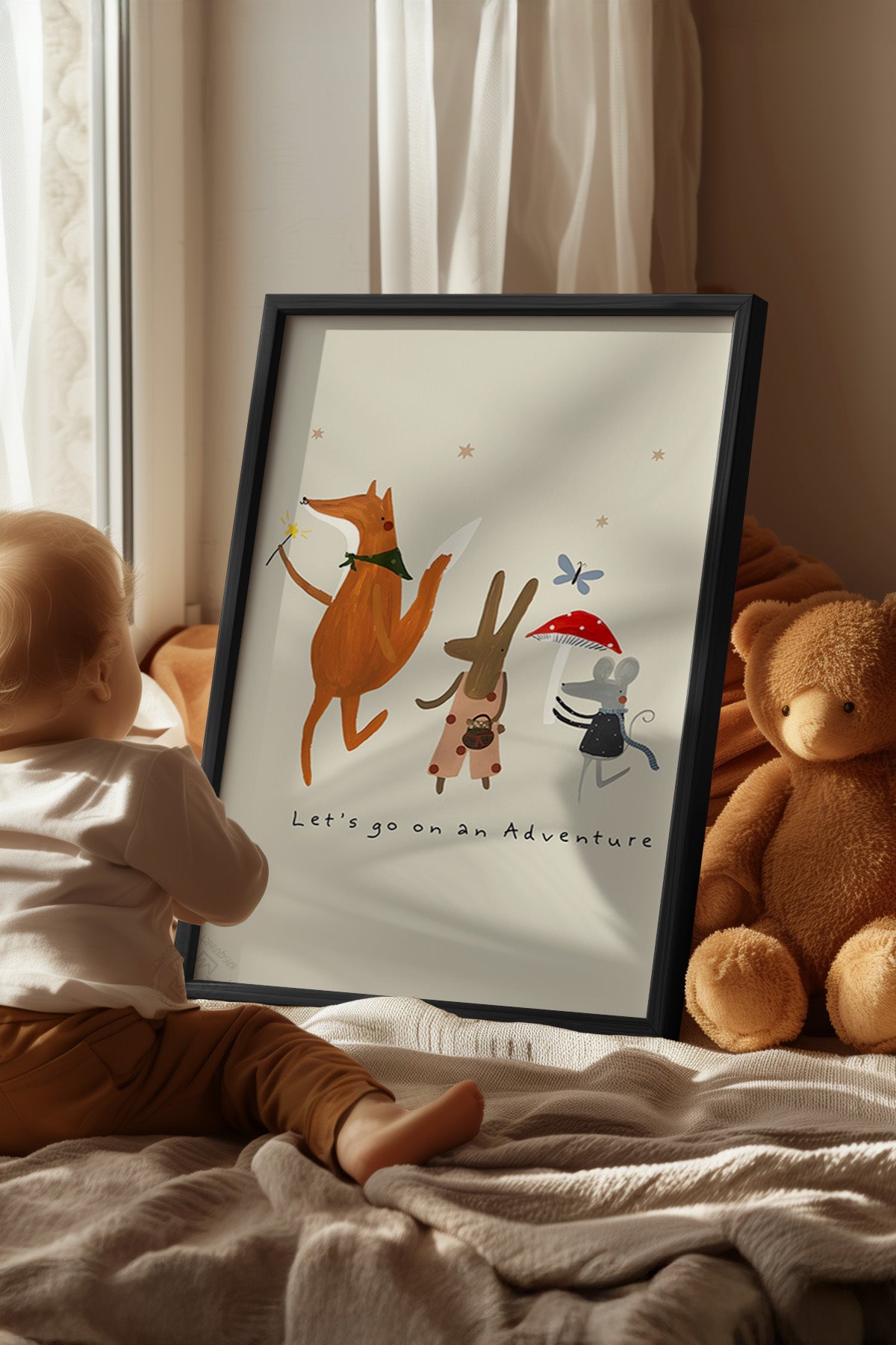 Çocuk Odası, Bebek Odası Siyah Çerçeveli Poster, Tablo No:38
