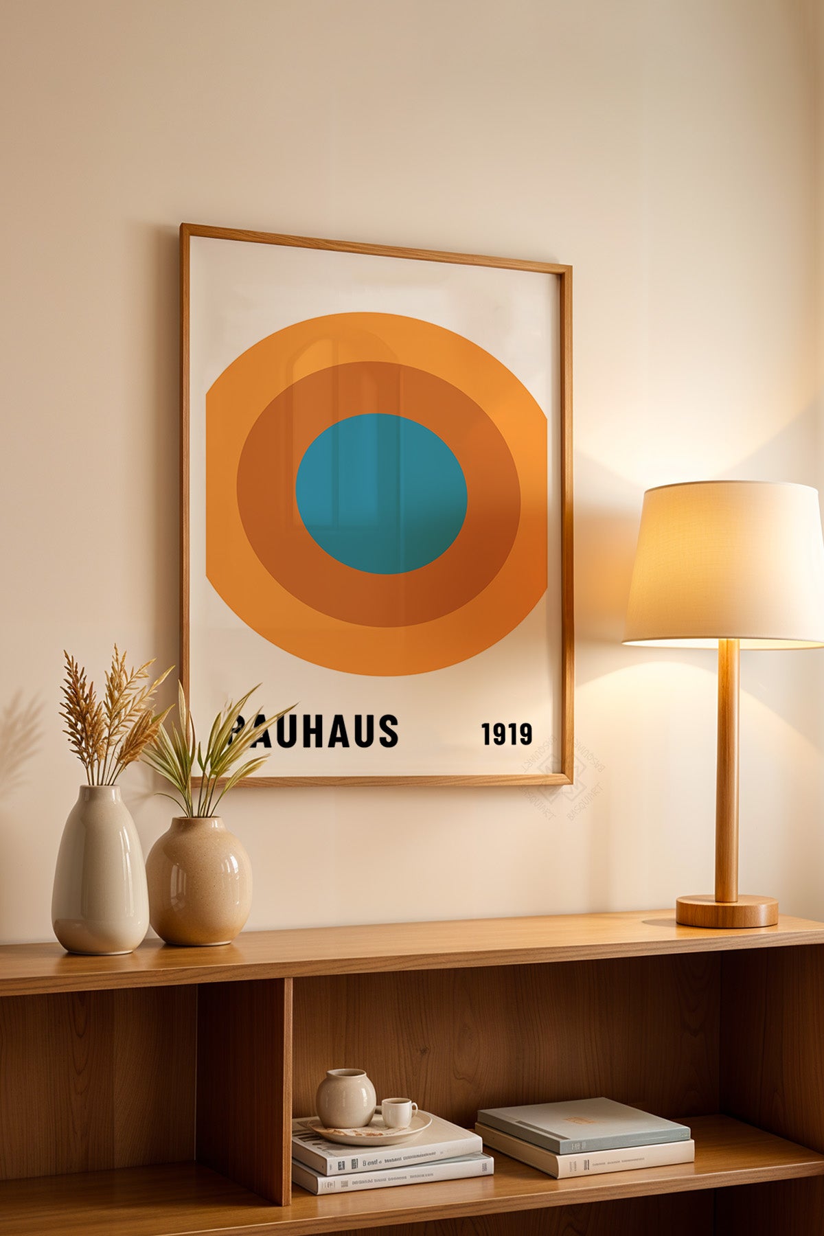 Bauhaus Serisi Ahşap Çerçeveli Poster, Tablo No:93