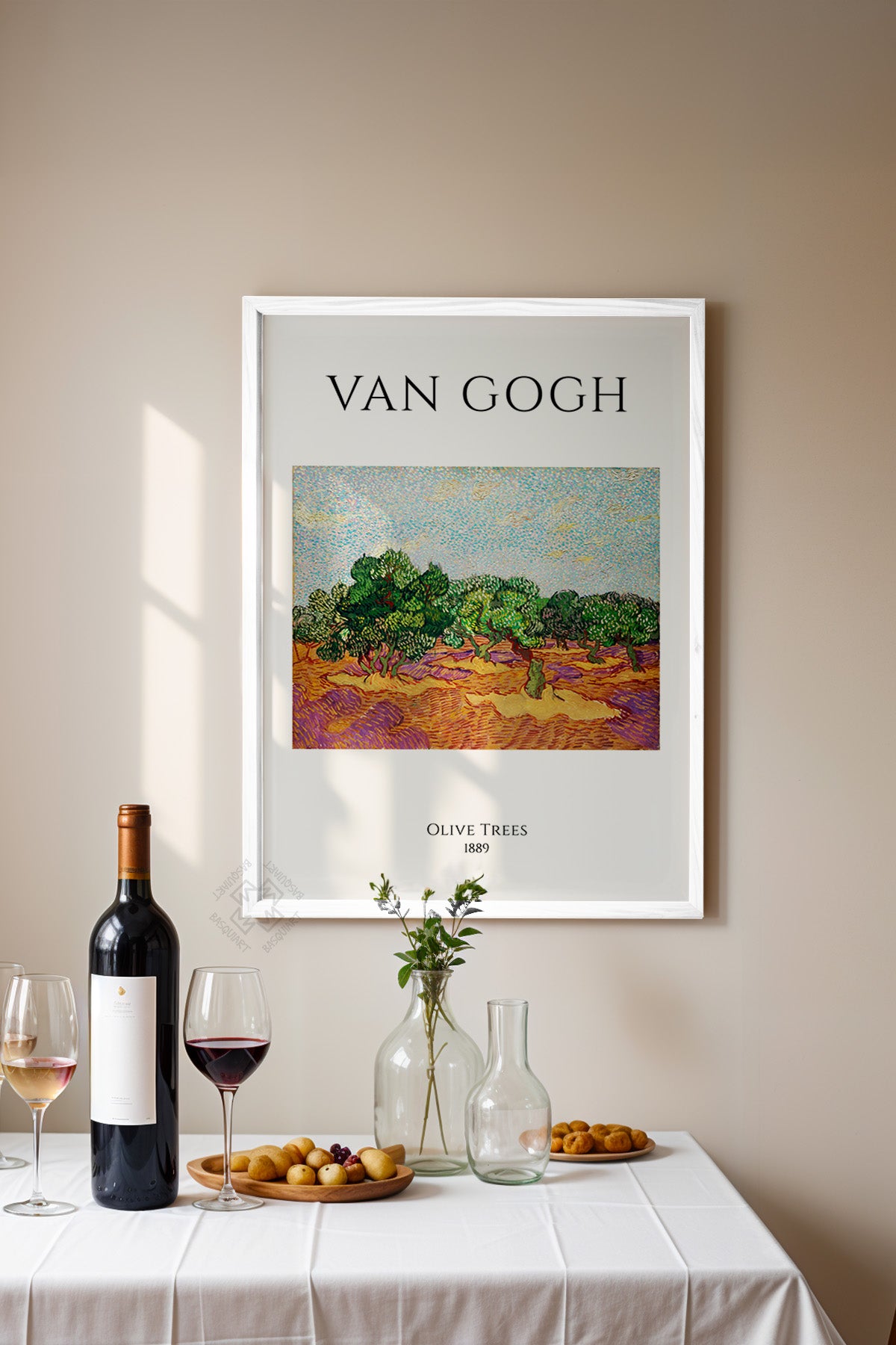 Vincent Van Gogh Serisi Beyaz Çerçeveli Poster, Tablo Duvar Dekoru No:6