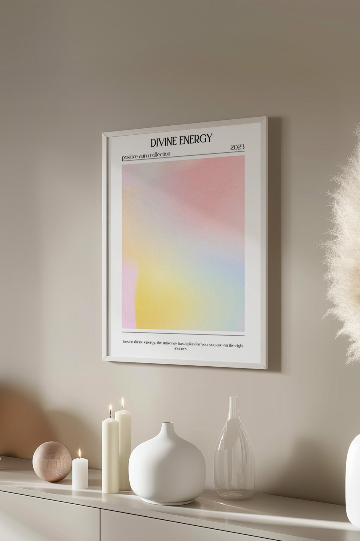 Aura Serisi Beyaz Çerçeveli Poster, Tablo No:52