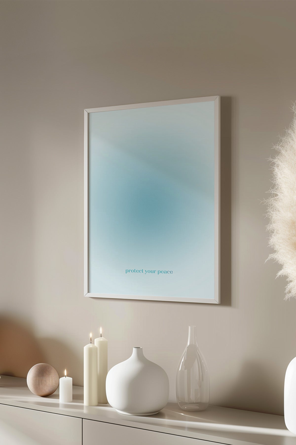 Aura Serisi Beyaz Çerçeveli Poster, Tablo No:180