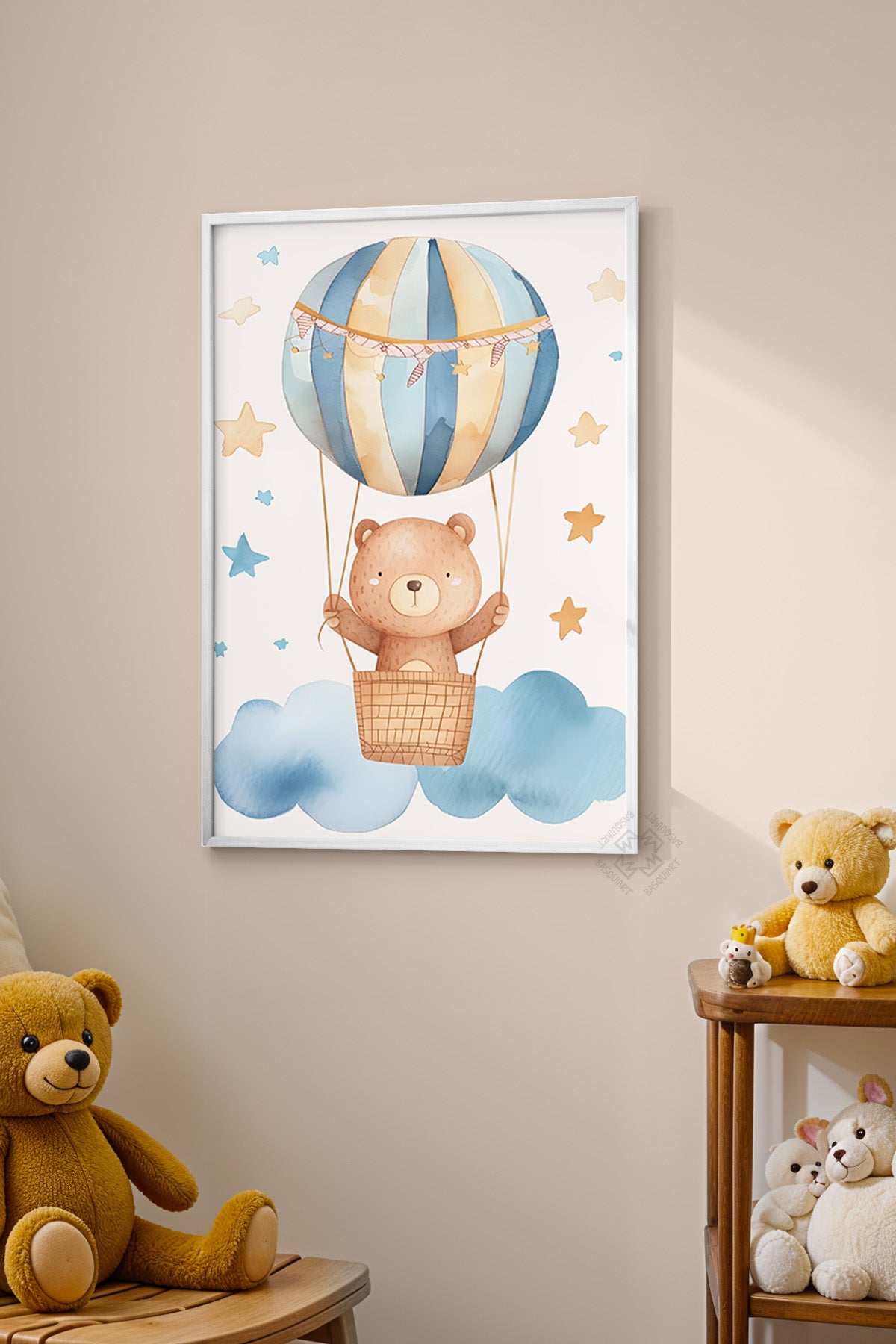 Çocuk Odası, Bebek Odası Beyaz Çerçeveli Poster, Tablo No:85