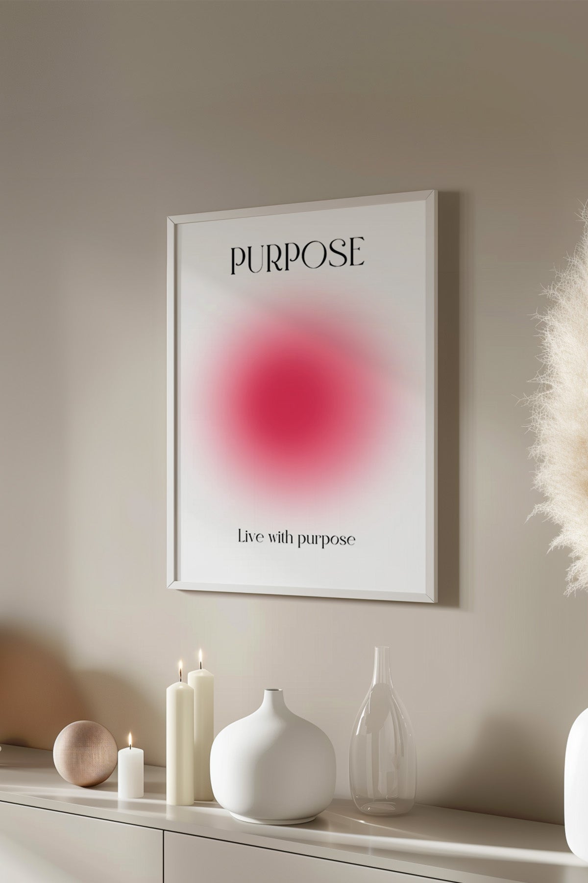 Aura Serisi Beyaz Çerçeveli Poster, Tablo No:154