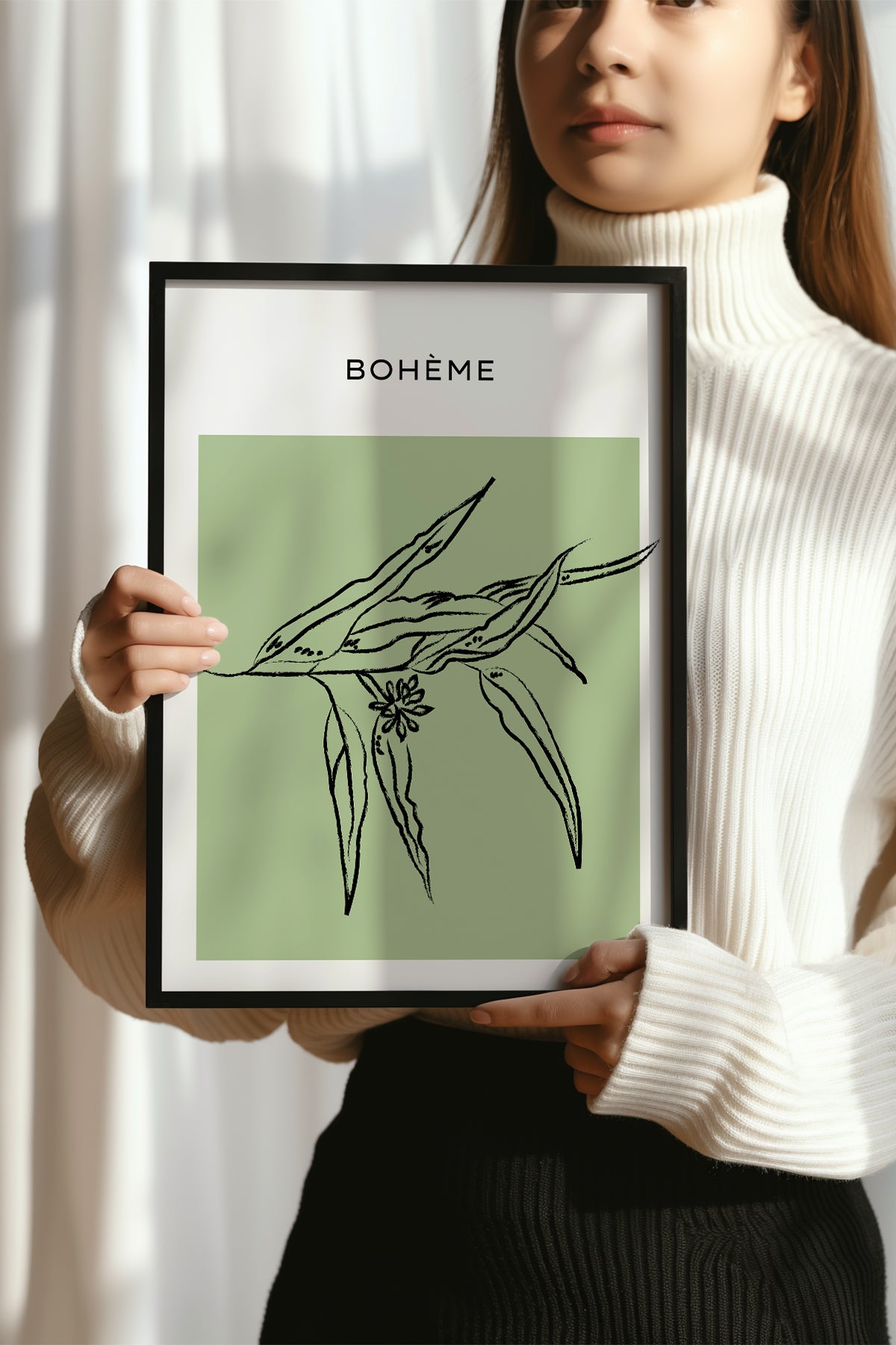 Bohemian Serisi Siyah Çerçeveli Poster, Tablo No:60