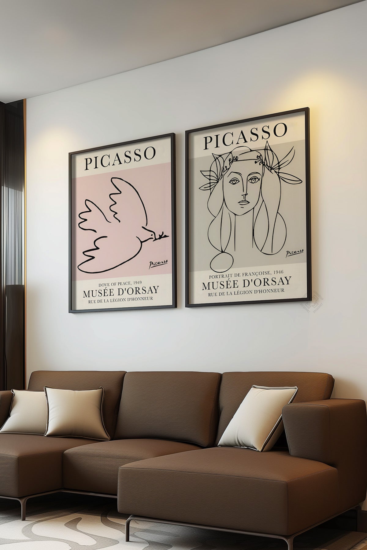 Picasso 2'li Siyah Çerçeveli Poster, Tablo Seti No:23