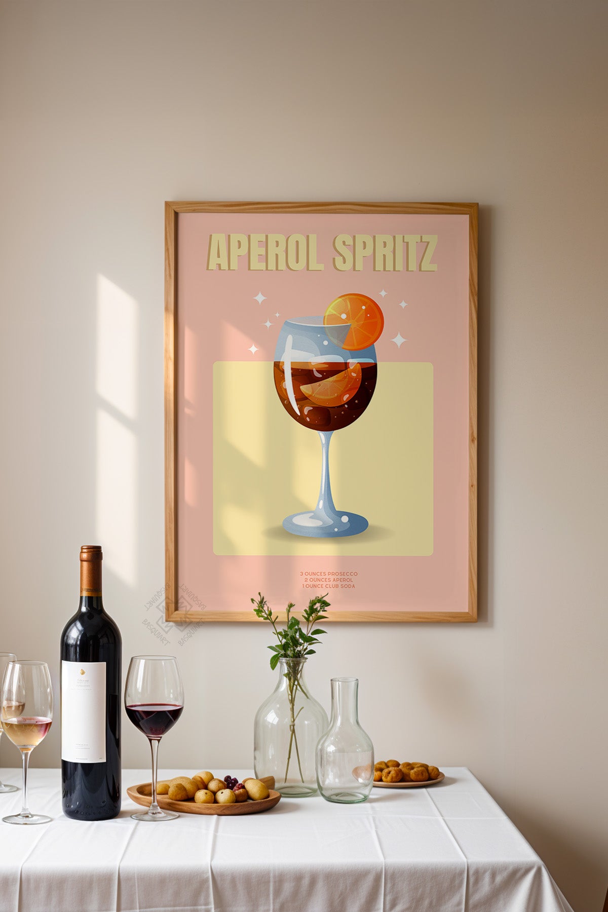 Kokteyl Serisi Ahşap Çerçeveli Poster, Tablo, Cafe, Restoran, Mutfak Duvar Dekoru No:49