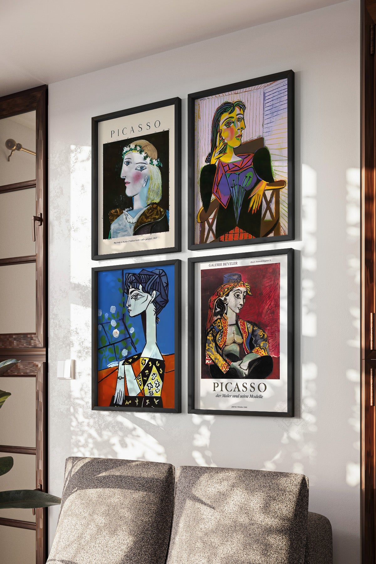 Picasso Sanatsal 4'lü Siyah Çerçeveli Poster, Tablo Seti No:39