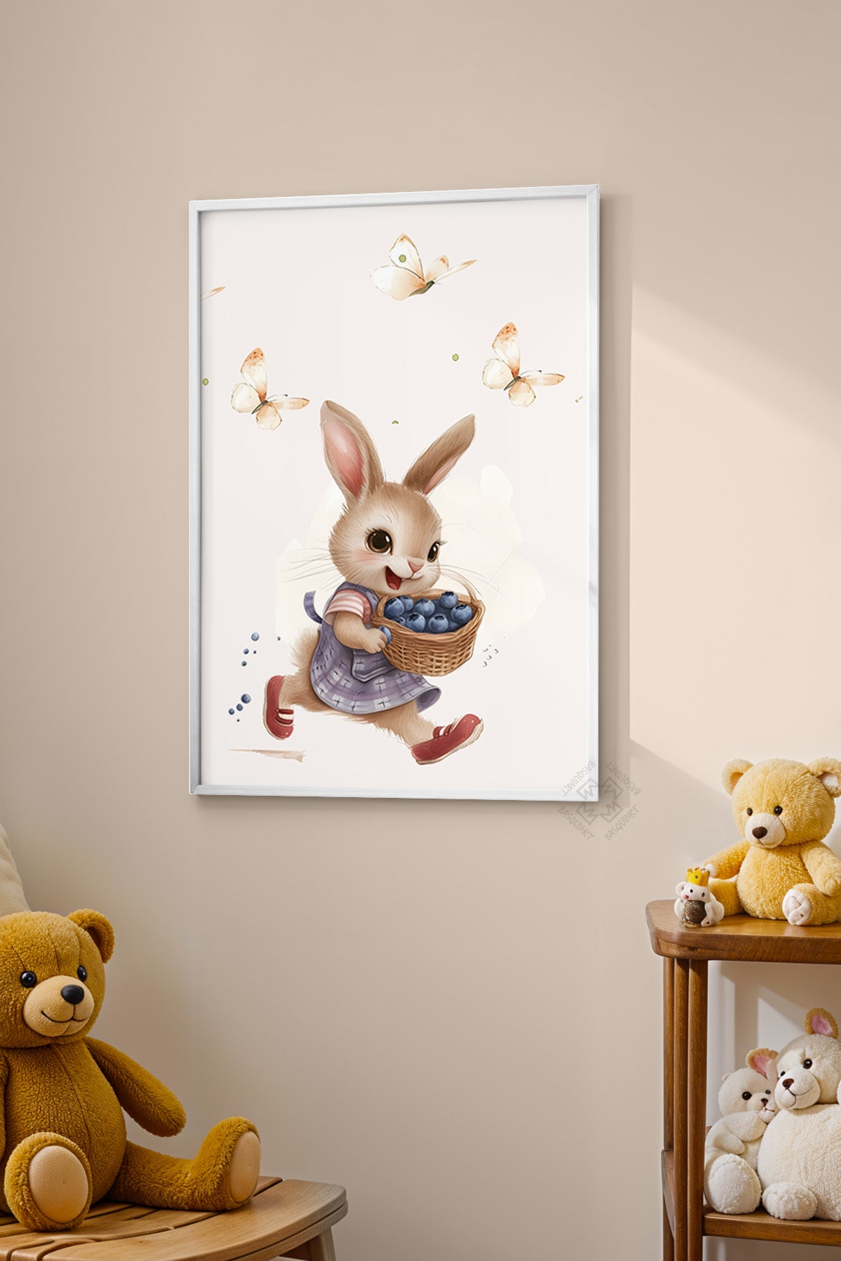 Çocuk Odası, Bebek Odası Beyaz Çerçeveli Poster, Tablo No:56