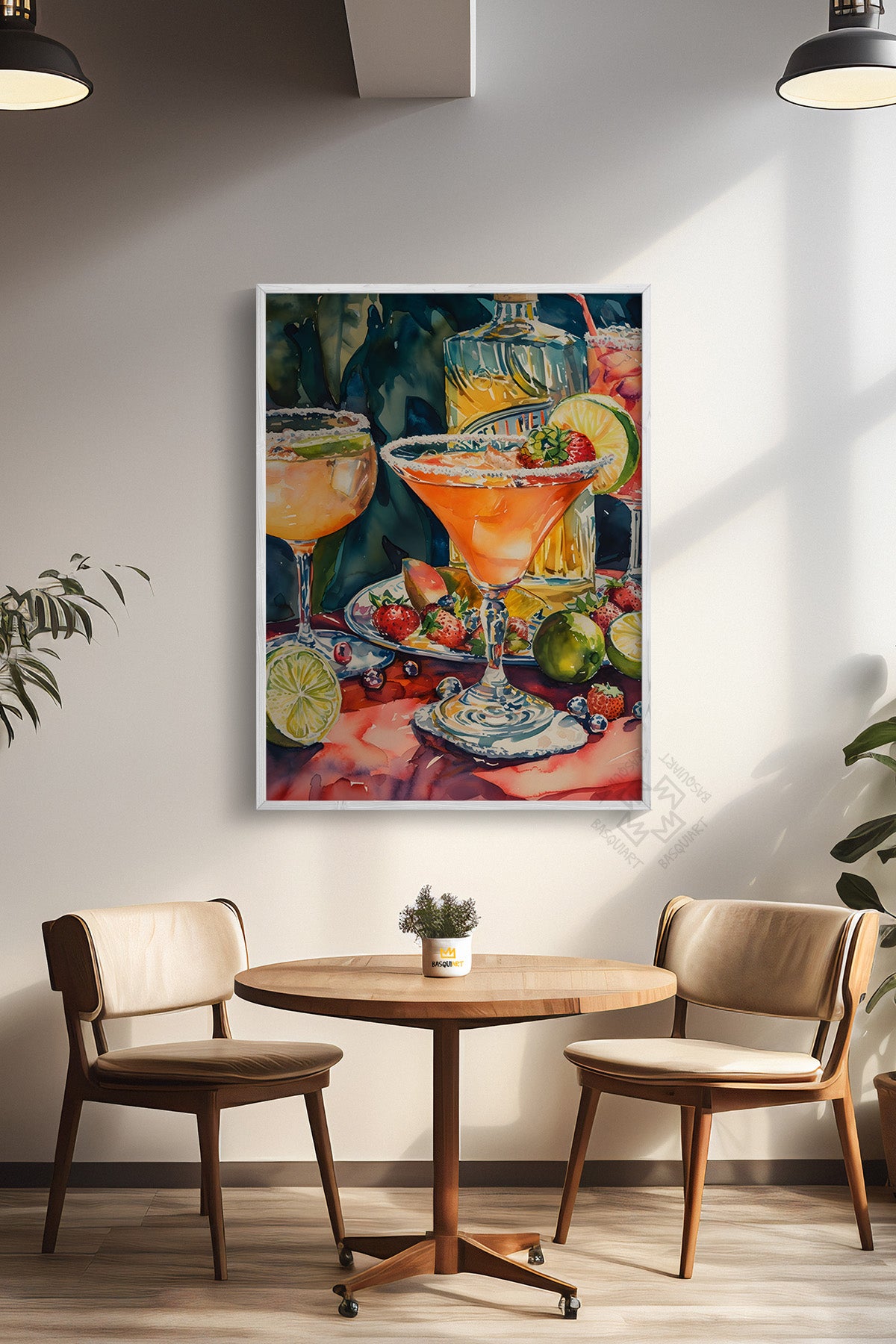 Kokteyl Serisi Beyaz Çerçeveli Poster, Tablo, Cafe, Restoran, Mutfak Duvar Dekoru No:34
