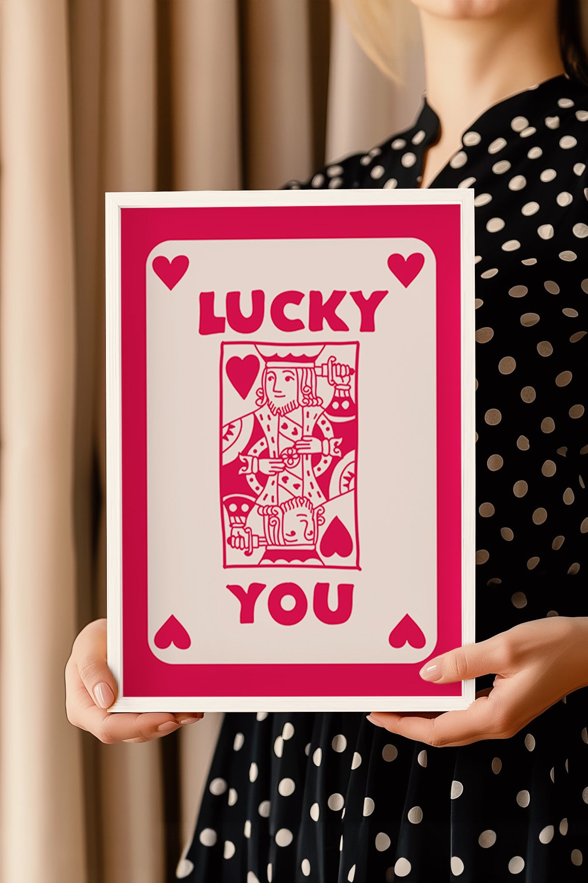 Lucky You Serisi Beyaz Çerçeveli Poster, Tablo Duvar Dekoru No:84
