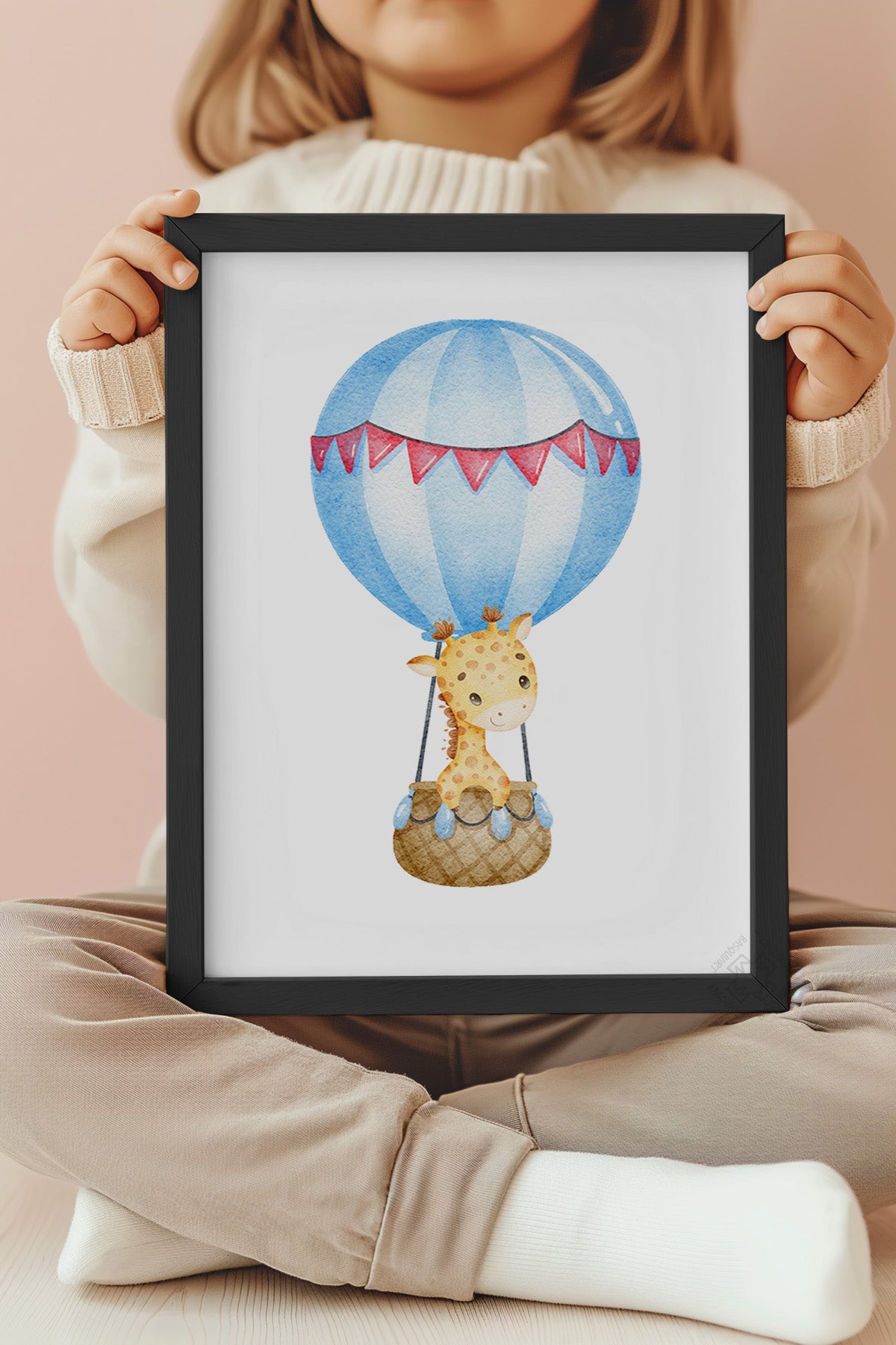 Çocuk Odası, Bebek Odası Siyah Çerçeveli Poster, Tablo No:7