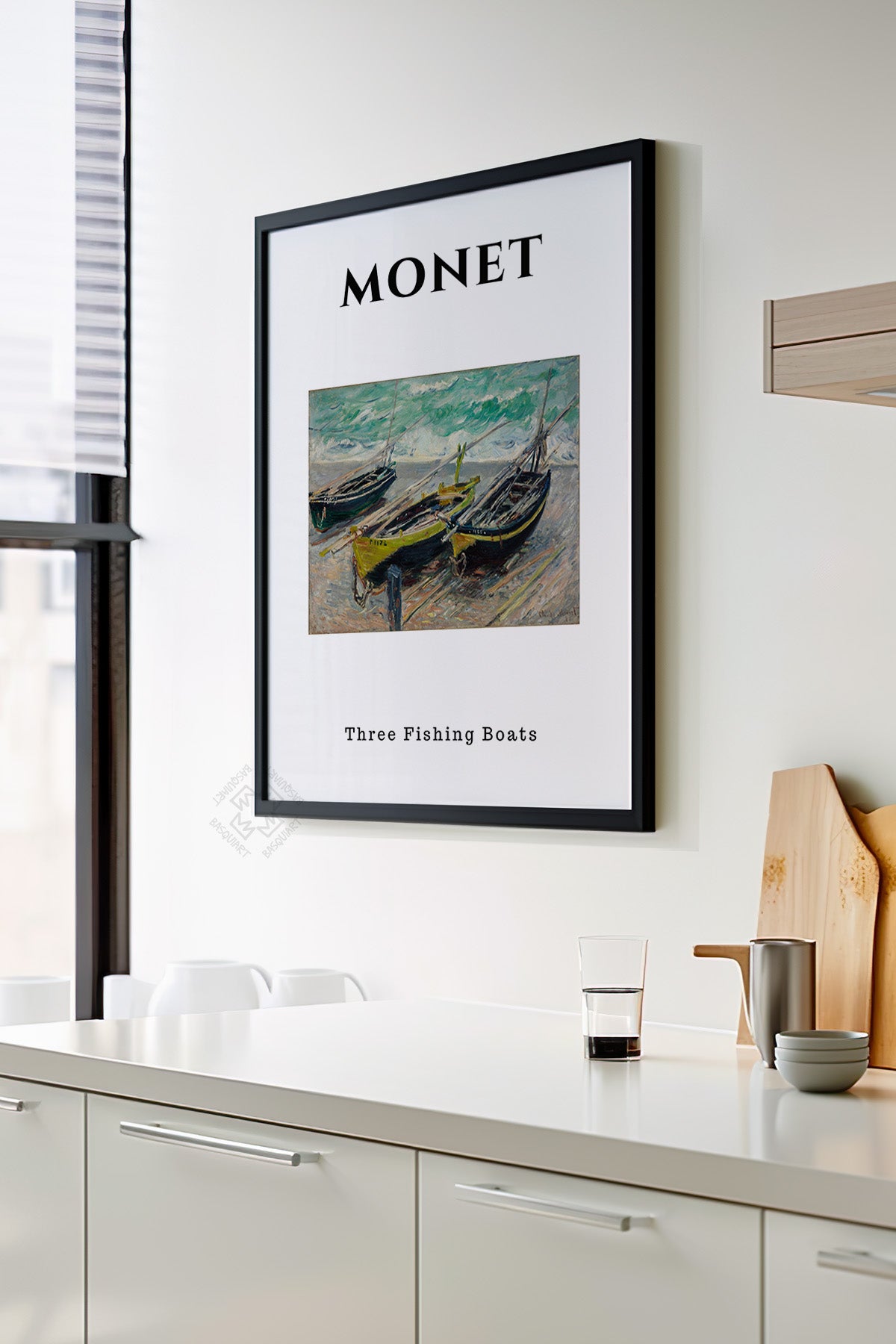 Claude Monet Serisi Siyah Çerçeveli Poster, Tablo Duvar Dekoru No:10