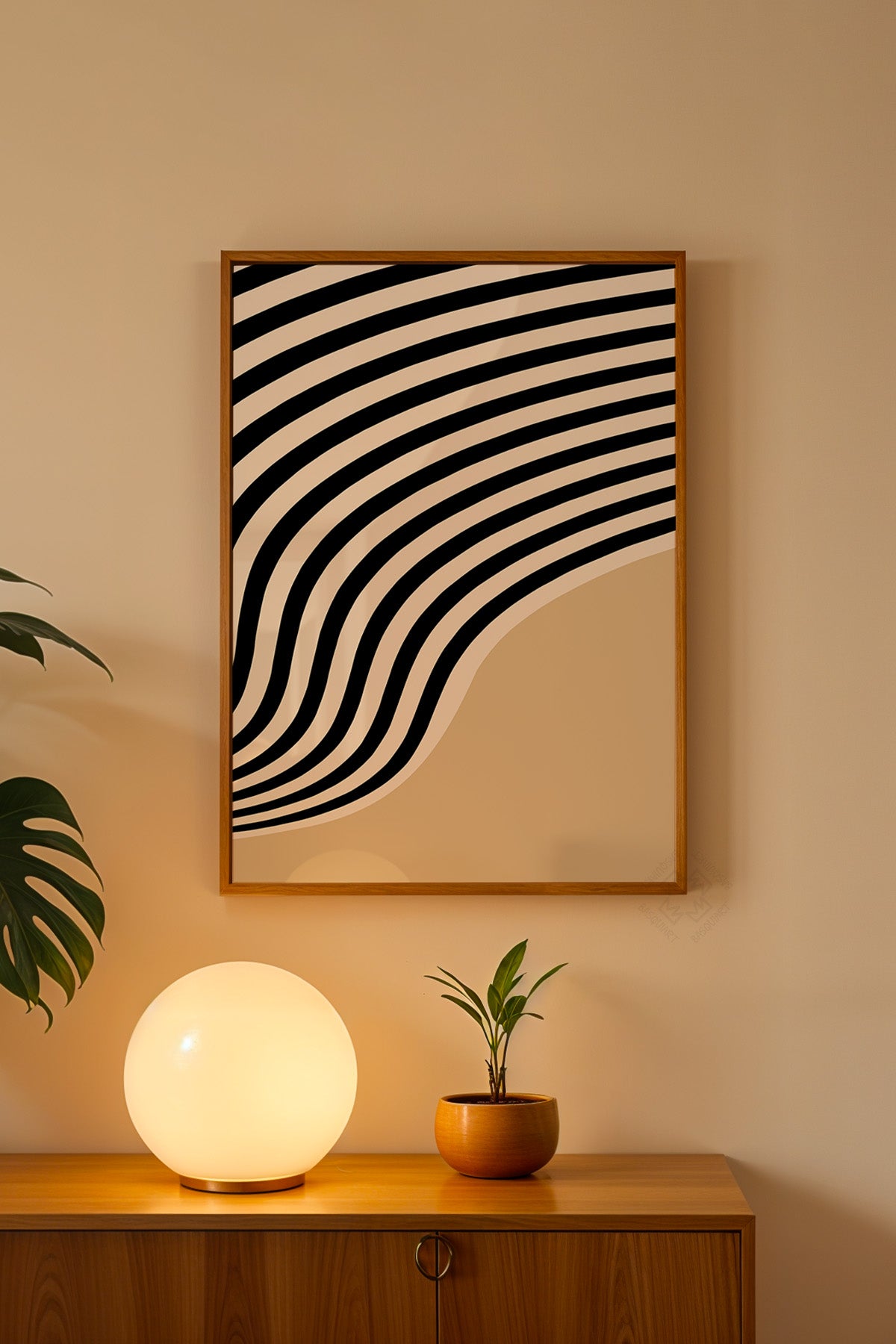 Bauhaus Serisi Ahşap Çerçeveli Poster, Tablo No:66