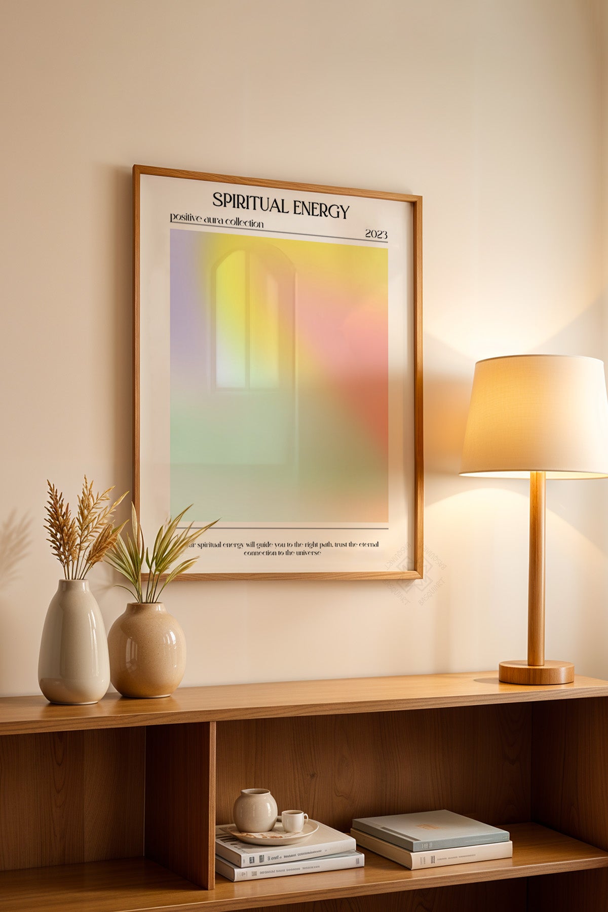Aura Serisi Ahşap Çerçeveli Poster, Tablo No:53