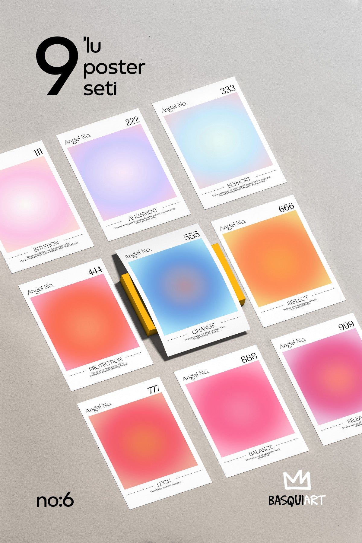 Aura 9'lu Poster Seti, Duvar Dekoru No:6