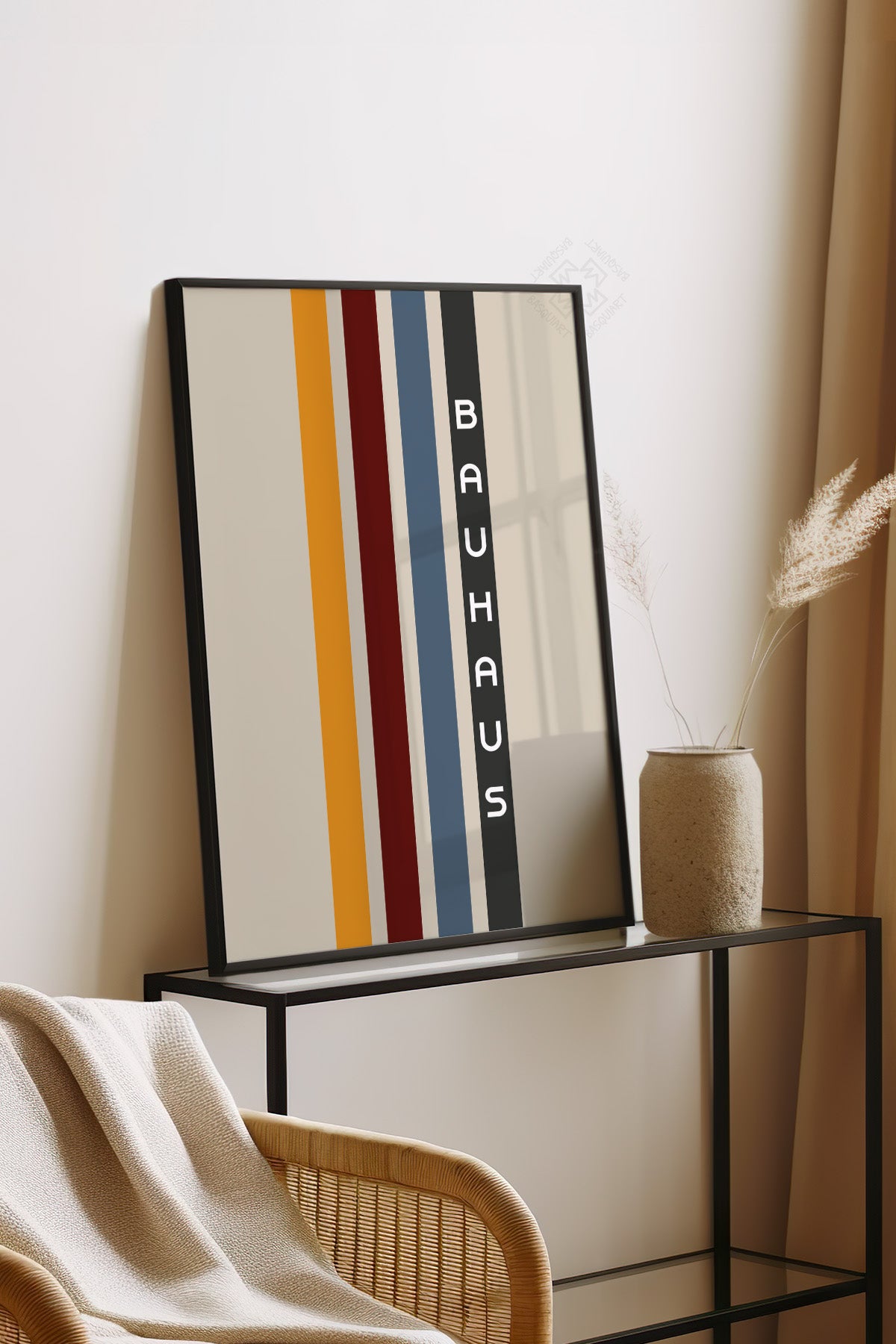 Bauhaus Serisi Siyah Çerçeveli Poster, Tablo No:95