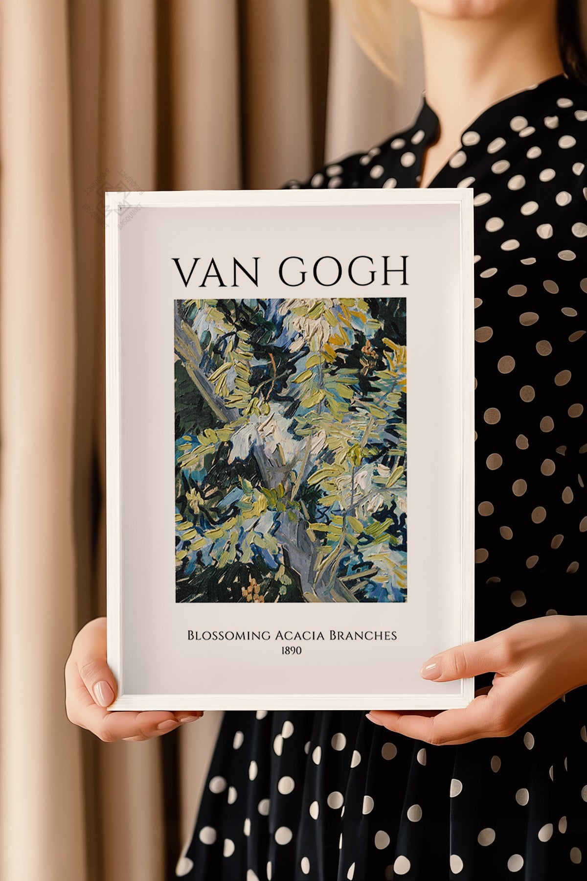 Vincent Van Gogh Serisi Beyaz Çerçeveli Poster, Tablo Duvar Dekoru No:16