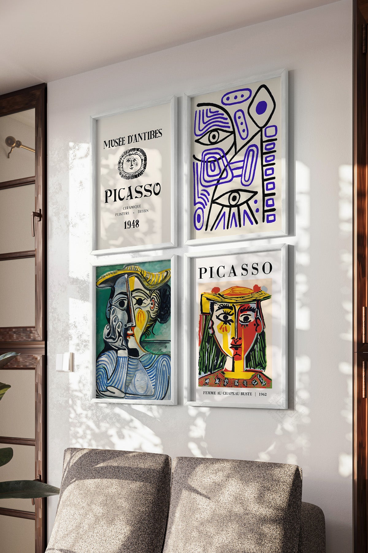 Picasso 4'lü Beyaz Çerçeveli Poster, Tablo Seti No:33