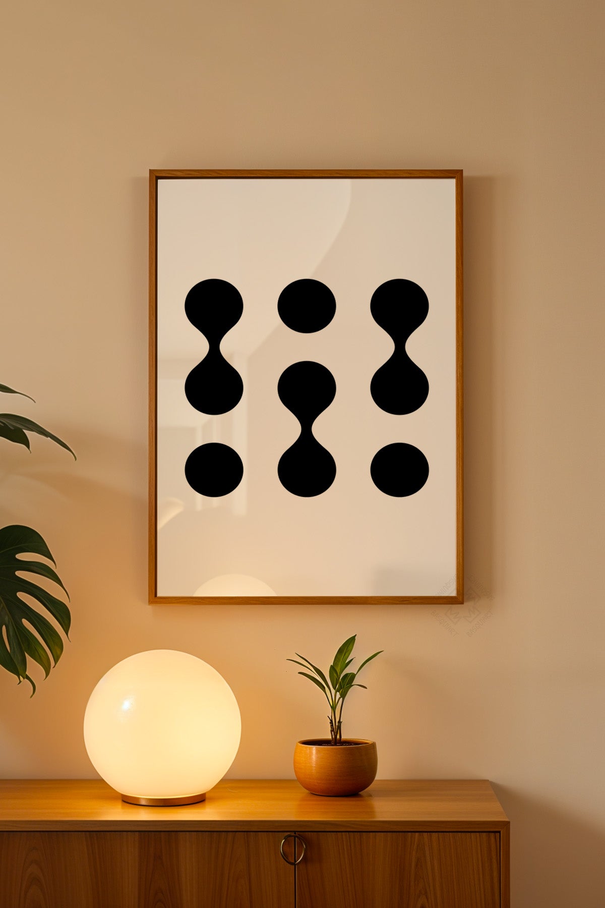 Bauhaus Serisi Ahşap Çerçeveli Poster, Tablo No:47