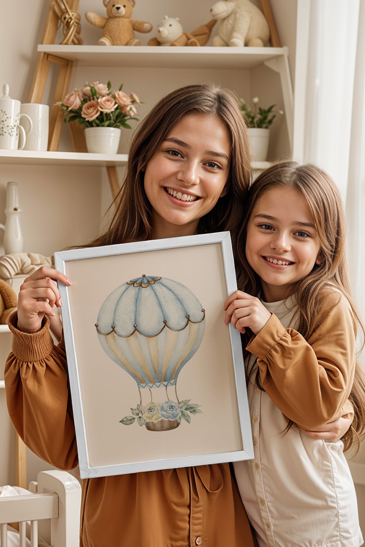 Çocuk Odası, Bebek Odası Beyaz Çerçeveli Poster, Tablo No:6