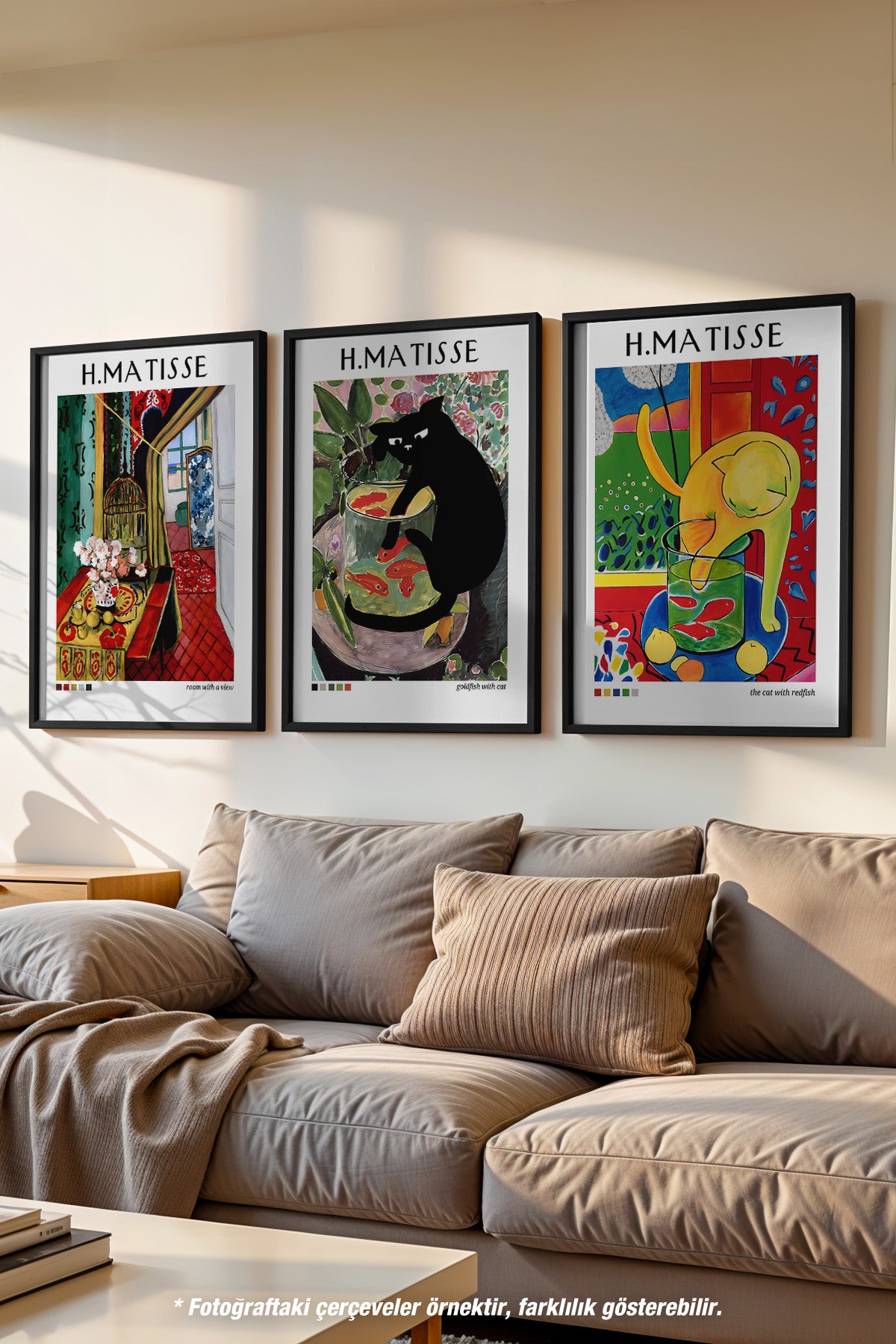 Matisse 3'lü Siyah Çerçeveli Poster, Tablo Seti No:39
