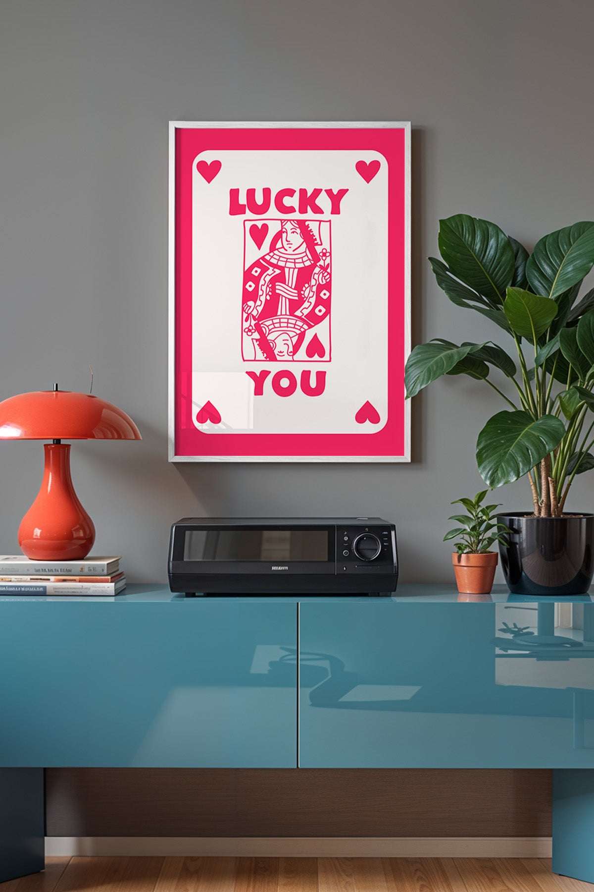 Lucky You Serisi Beyaz Çerçeveli Poster, Tablo Duvar Dekoru No:83
