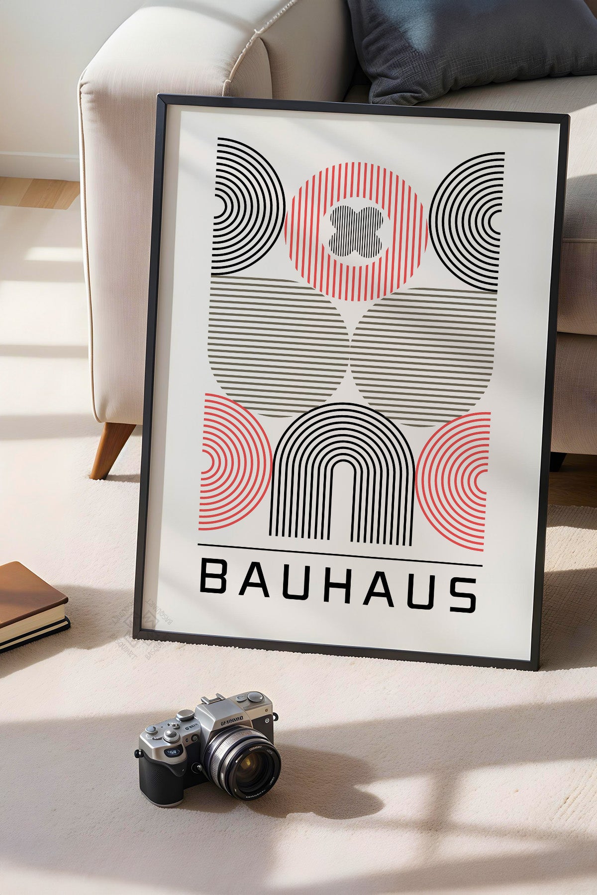 Bauhaus Serisi Siyah Çerçeveli Poster, Tablo No:116